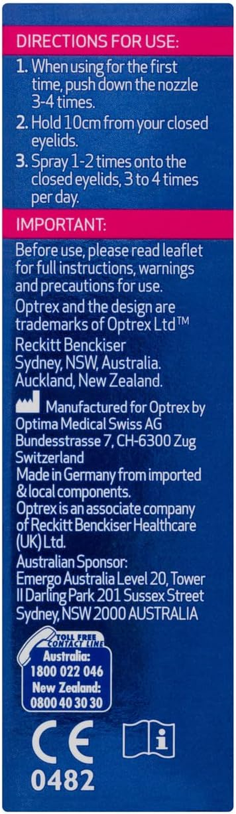 Optrex Actimist Advance Preservative Free Dry Eyes Spray 10 Ml image number 1