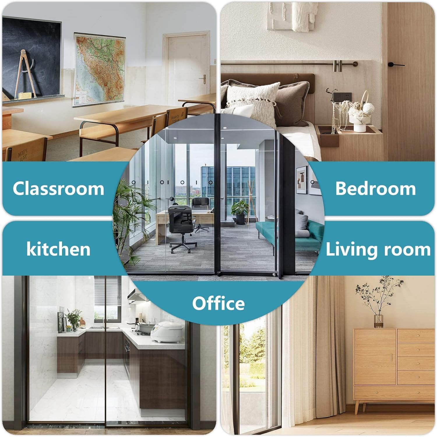 Transparent Rubber Door Stops, 4 Pcs Wedges for Bottom of Door, Heavy Duty Door Stoppers Protect Your Walls and Floors image number 6