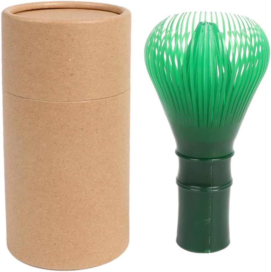 Resin Matcha Whisk Chasen Brush Tools for Matcha Green Tea Powder Reusable Powder Whisk with Whisk Holder Tea Ceremony (Yellow)
