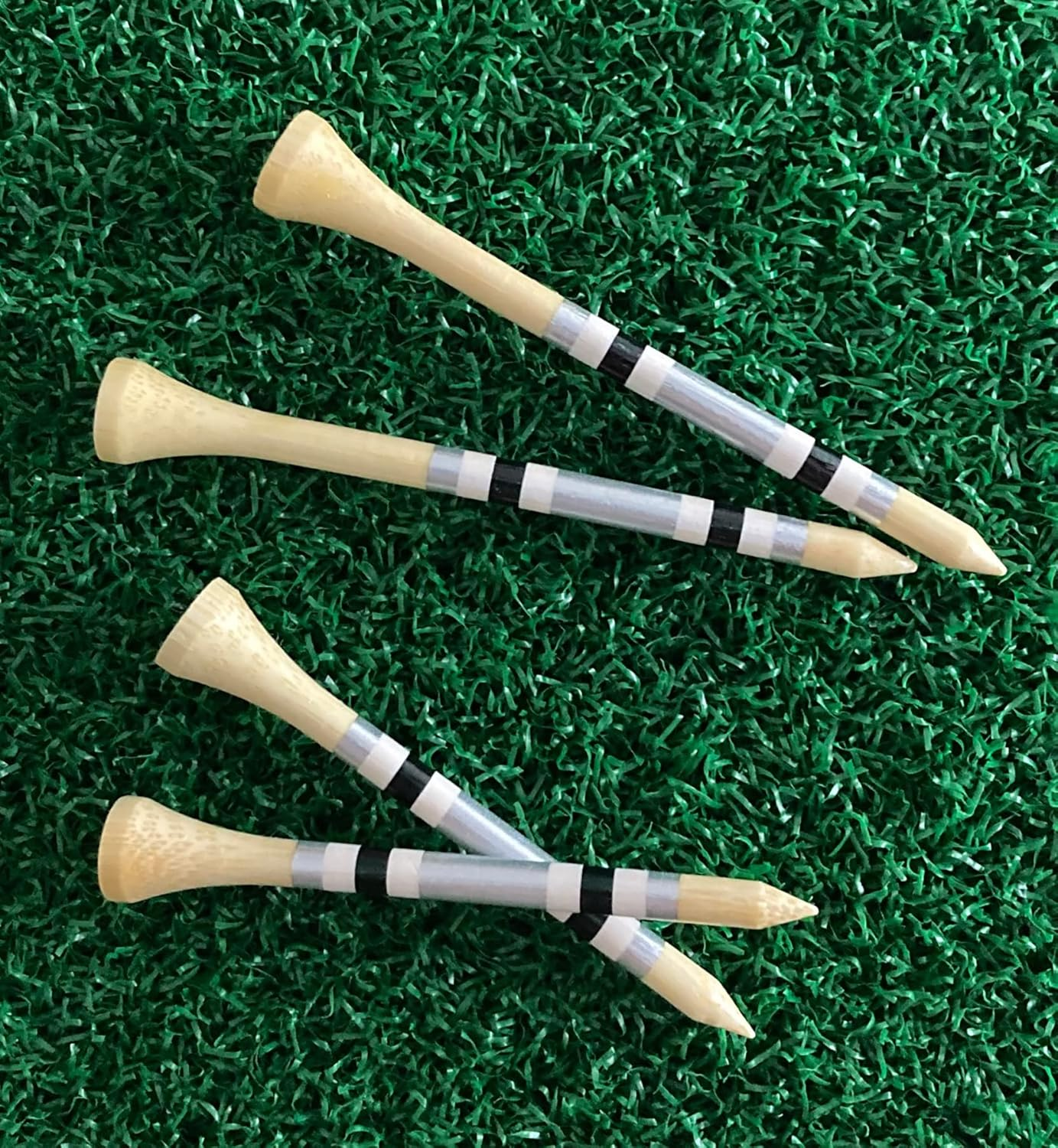 Pride Sports Nova Bamboo Golf Tees, Silver/White/Blue, 3.25 Inch (45 Pieces) image number 2