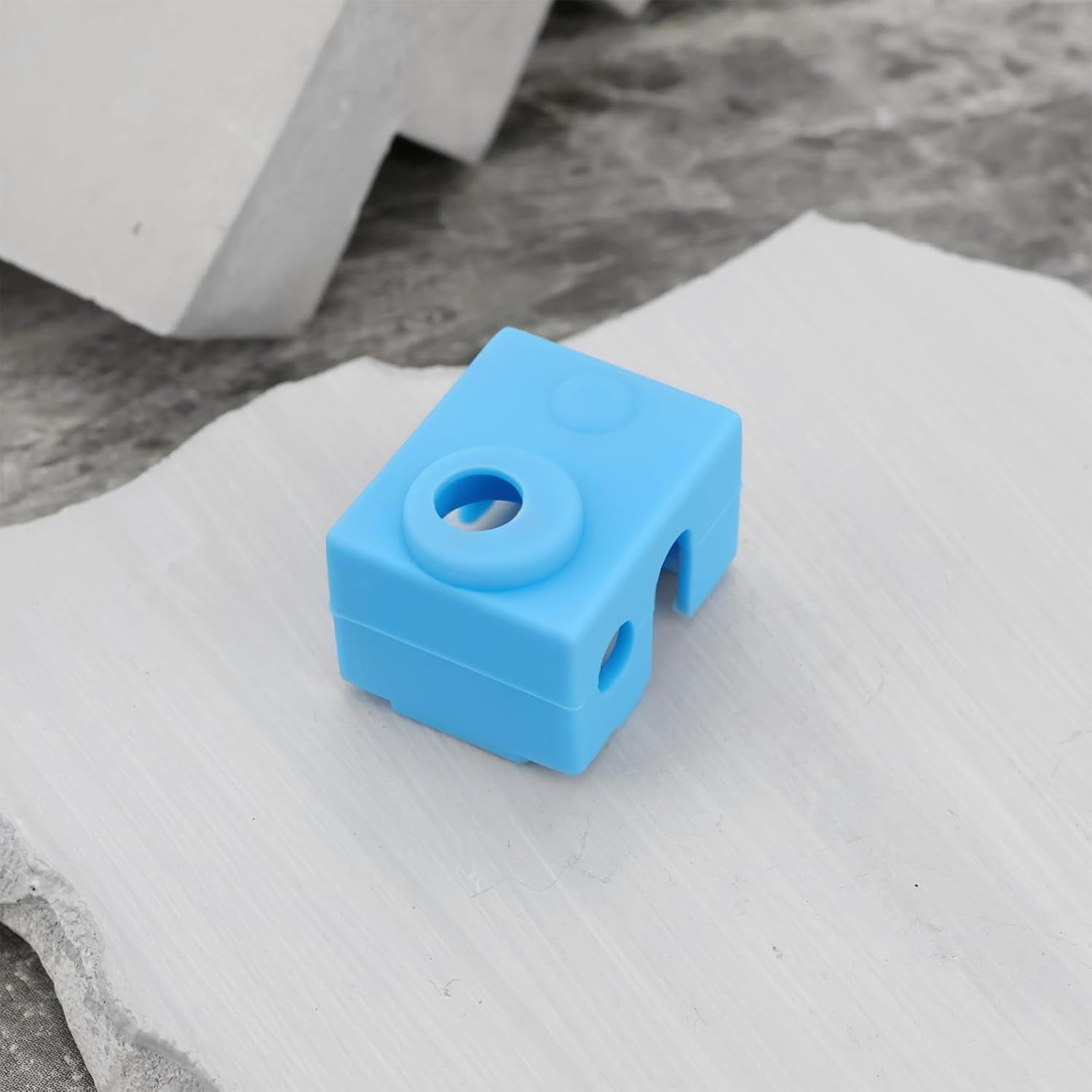 SING F LTD 4Pcs 3D Printer Heater Block Silicone Socks Cover Silicone Hotend Sock Compatible with Prusa MK3 MK3S Compatible with E3D V6 PT100 Blue - Blue image number 3