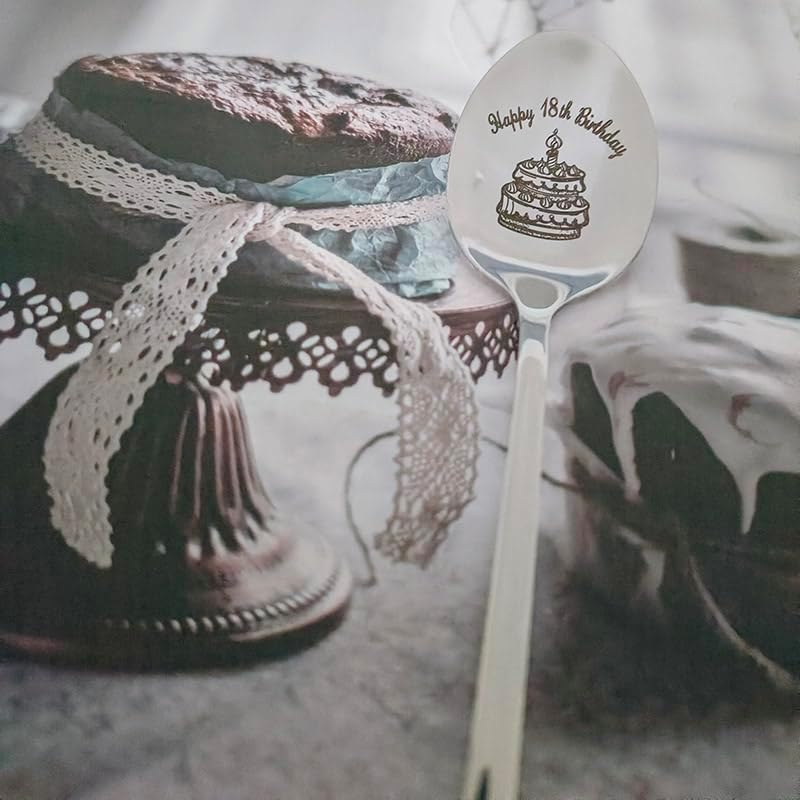 Happy 10Th 13Th 16Th 18Th Birthday Gifts for Girls Boys Birthday Party Spoons for 10 13 16 18 Year Old Girl Boy Birthday Cake Spoon for 21St Birthday Male Female Coffee Spoons image number 5