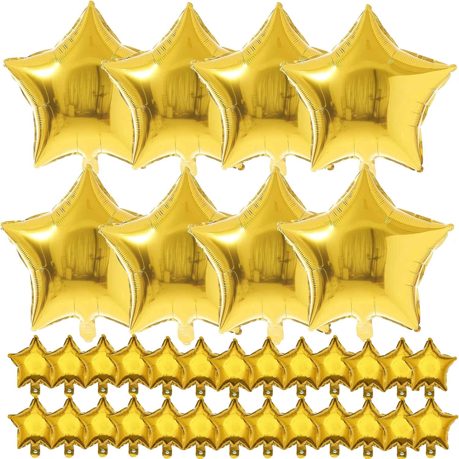 Gold Star Shape Foil Balloon, 10Pcs Big Mylar Helium Balloons for Birthday Party Wedding Party Decoration 18 Inch