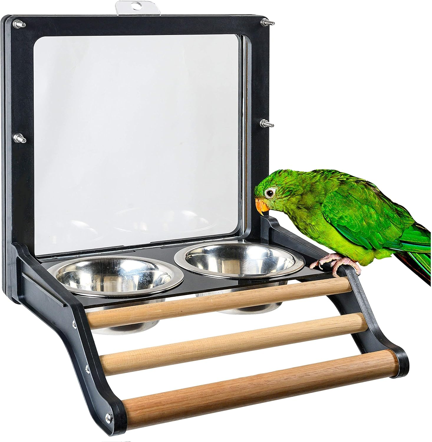 Royal Rooster Stainless Steel Bird Bowls for Cage | Bird Water Dispenser for Cage | 2 Pack Metal Bird Bowls for Parakeet Cockatiel Canary Parrot Budgie Finch Aviary | Bird Water & Seed Dish Feeder image number 6