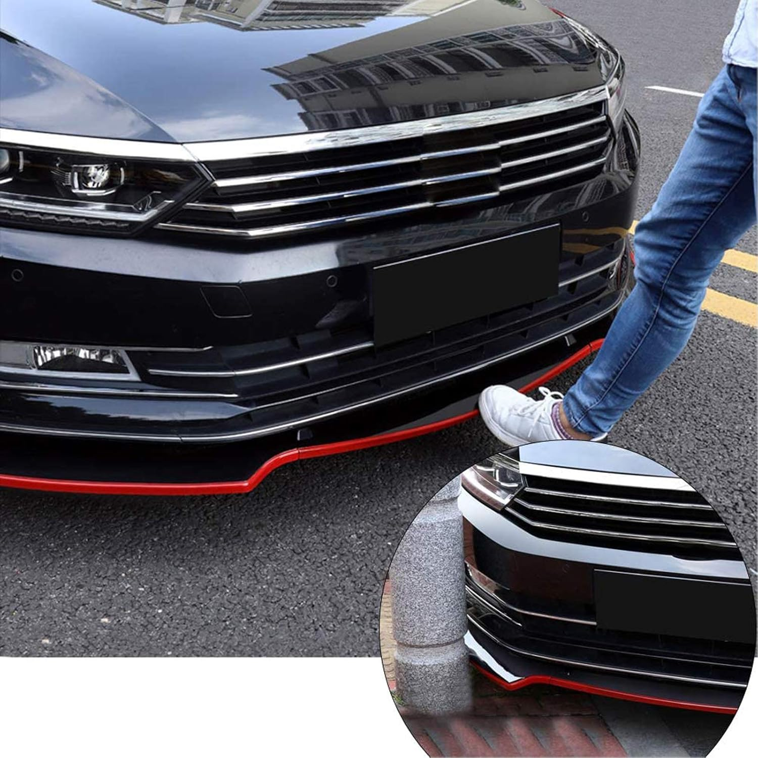 Front Spoiler Lip Original Universal Car Spoiler Lip Splitter 2.5 M Protection for Gluing Body Skirt Protector for Cars Trucks SUV image number 5