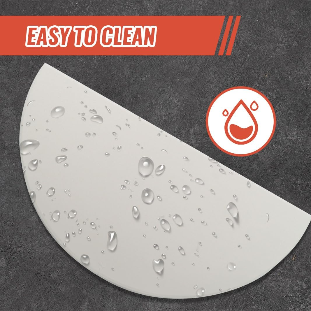 15 Inch Half Moon Ceramic Heat Deflector Plates for Kamado Joe Classic I, II, Iii,Big Green Egg Grill Parts, 2-Pack,White