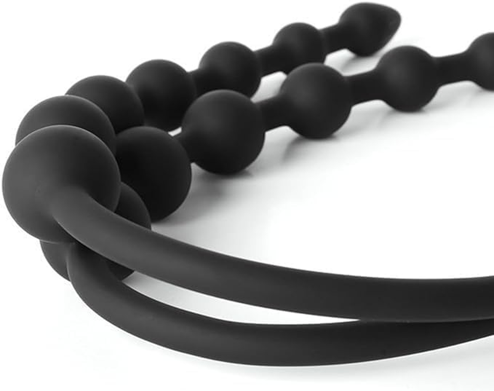 Silicone Anal Bead Anal Plug Cock Penis Ring Adjustable Delay Head Glans Ring Male Masturbation with Multi-Function Anal Chain Beads Fetish Sex Toys image number 2