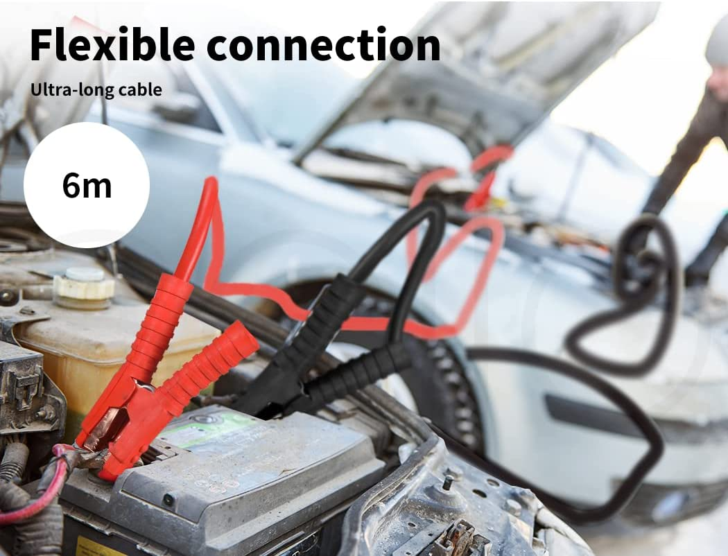 Traderight Jumper Leads Car Booster Cables 6M Surge Protection Alarm Indicator image number 1