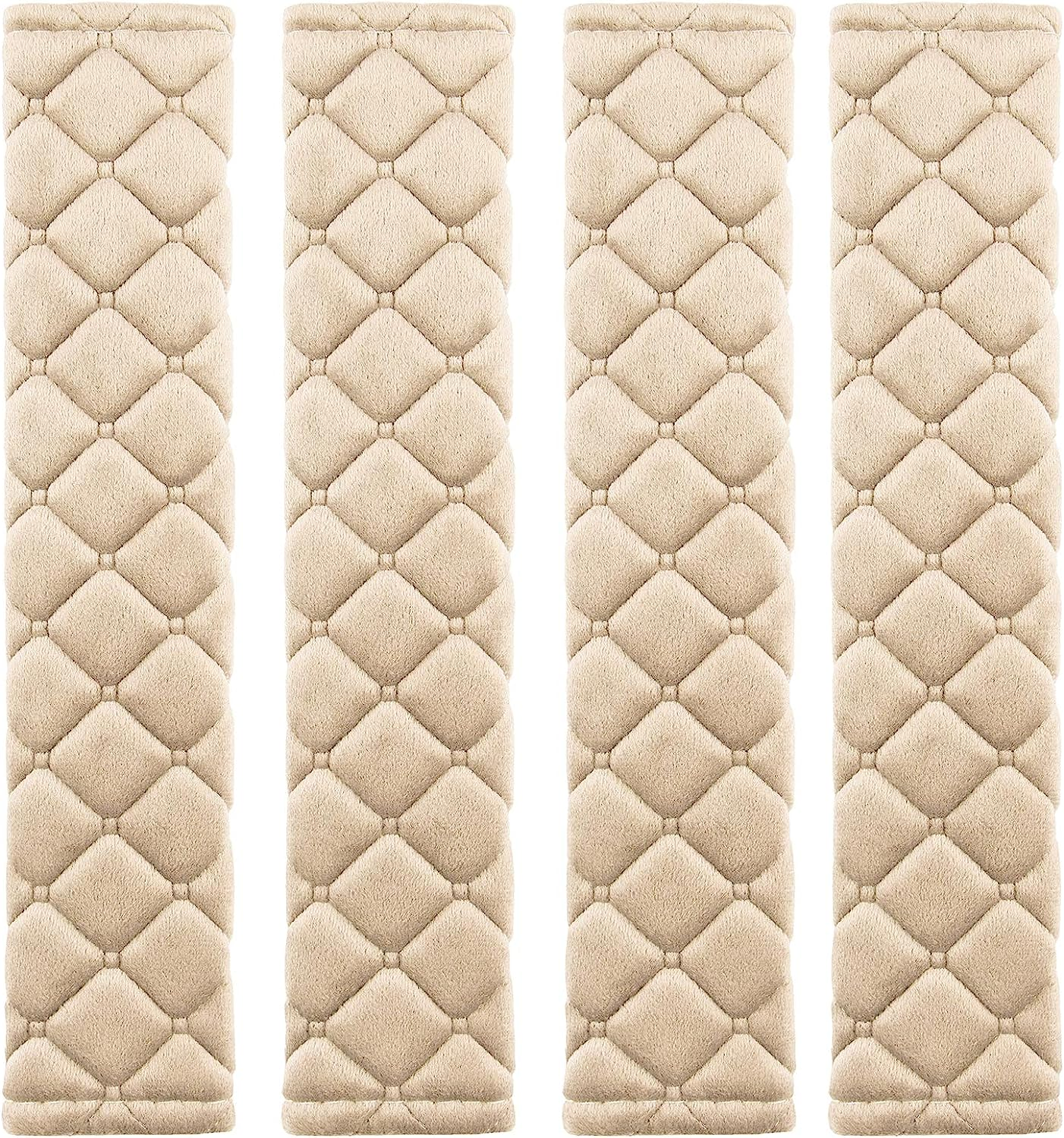 4 Pack Universal Car Seat Belt Pads, Adult Seat Belt Shoulder Strap Covers Harness Pad for Car/Bag,Soft Comfort Helps Protect You Neck Shoulder from the Seat Belt Rubbing 4Pack-Gray