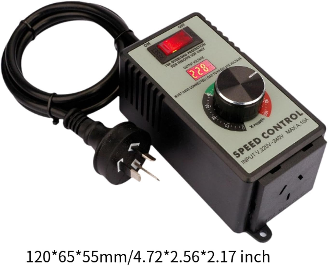 Qianly Motor Speed Controller Speed Regulator 220V-240V Professional Power Tool Speed Control LED Display Fan Speed Adjustment image number 1