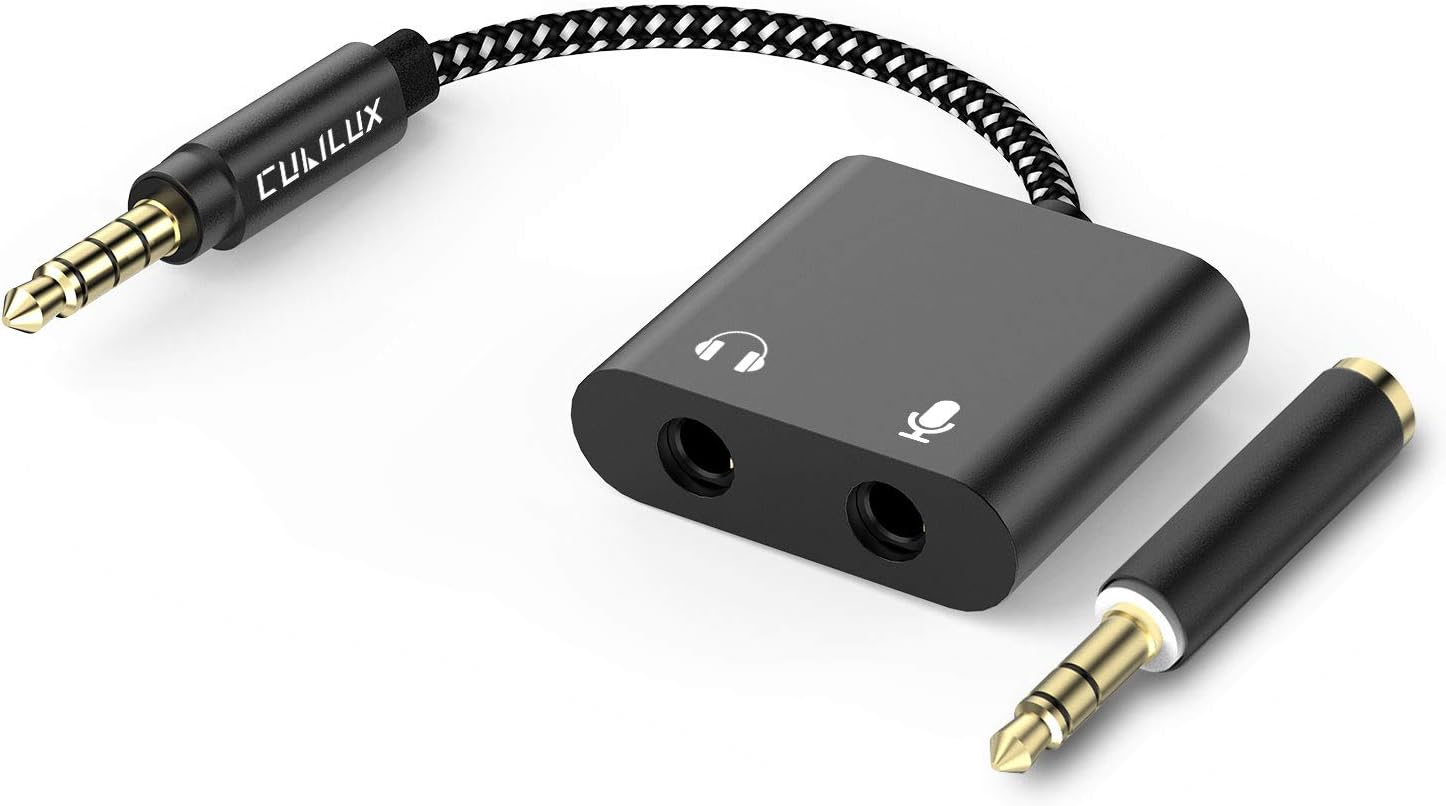 Cubilux 3.5Mm Headphone Microphone Combiner, 3.5Mm TRRS Male to TRS Female AUX MIC Splitter Compatible with Xbox One/360 PS4 PS5 Macbook Laptop PC Phone Computer Rode Videomicro image number 4