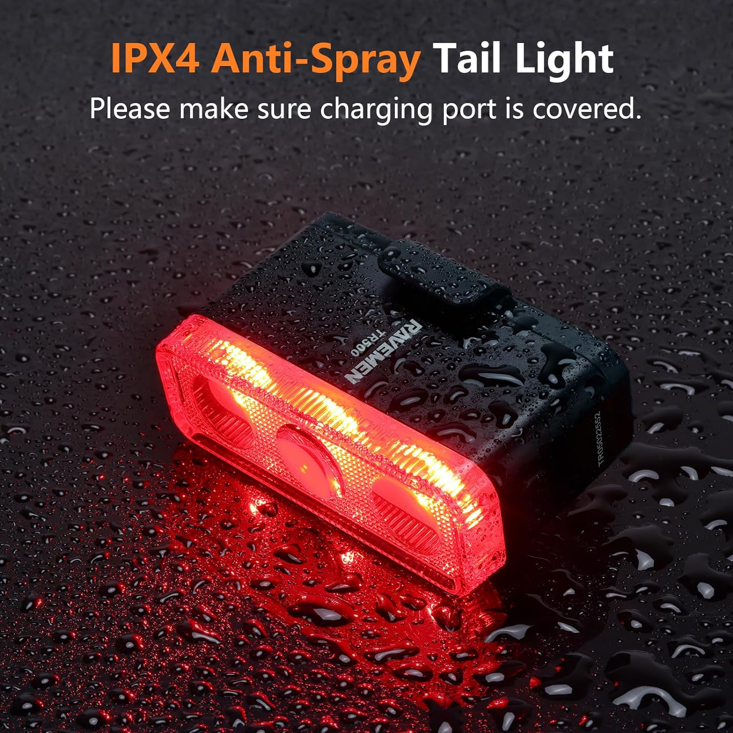 RAVEMEN TR500 500 Lumens Bike Tail Light for Daytime Night Riding, Brake Sensing Bike Rear Light with Side Visibility, 6 Light Modes, USB C Rechargeable Fit Round/Aero Seat Posts image number 2