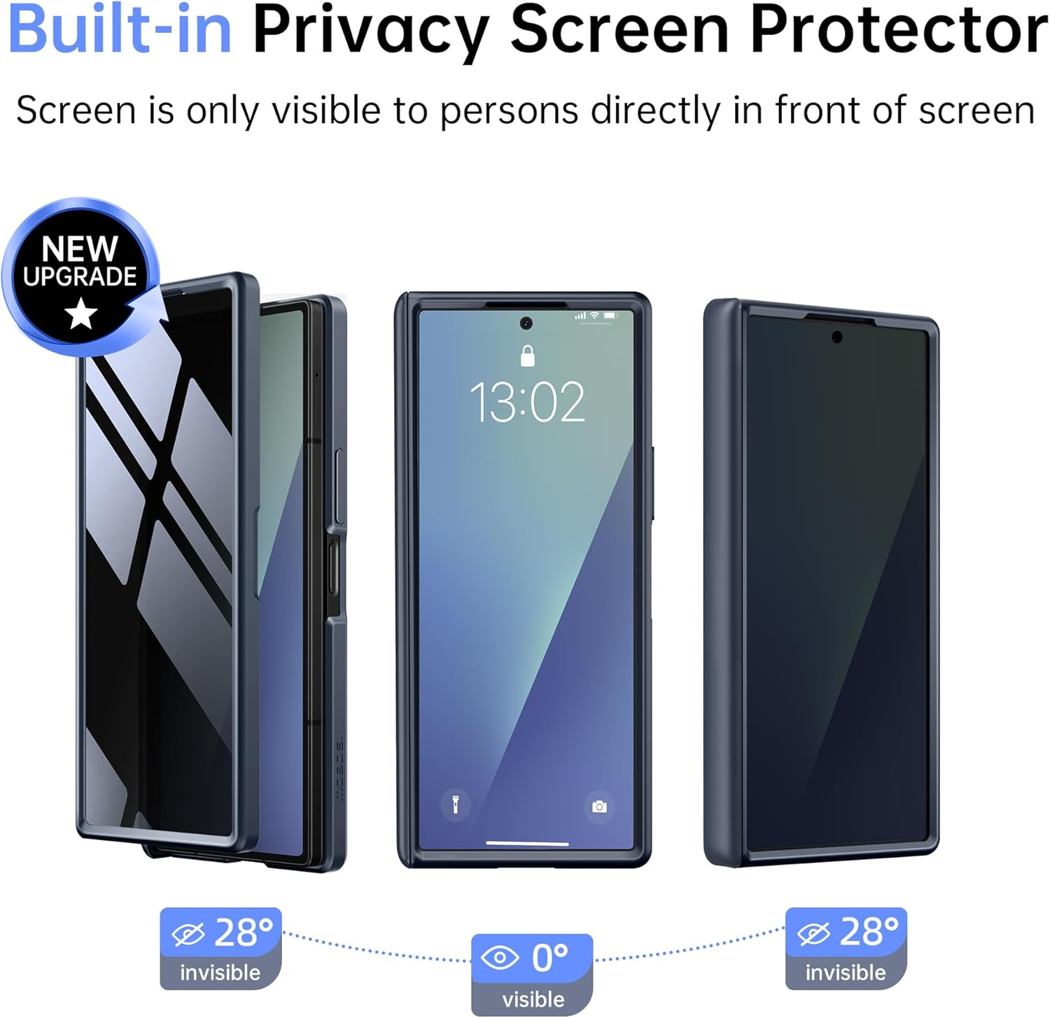 MOBOSI Magnetic for Z Fold 7 Case with Privacy Screen Protector, Compatible with Magsafe, Full-Body Coverage Hinge Protection, Shockproof Rugged Slim Phone Case for Samsung Galaxy Z Fold7, Black - Gray image number 2