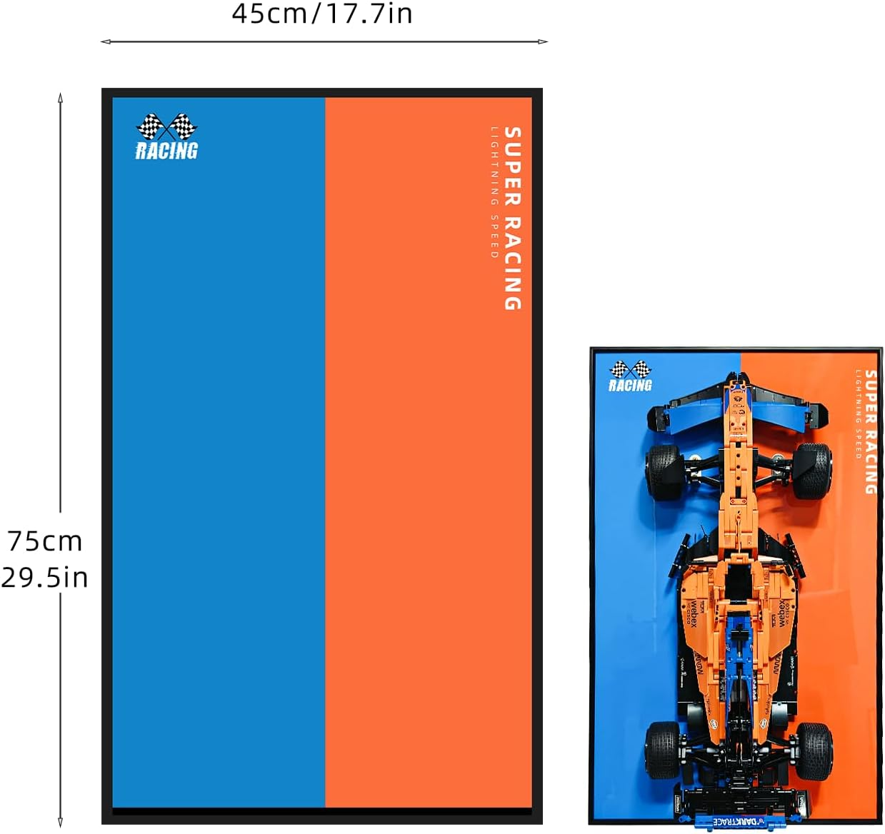 Display Wall Mount for  Technic Mclaren Formula 1 42141 - Display Wall Frame Intended for  Mclaren F1 ,Size:75 X 45Cm,Only Wallboard! image number 2