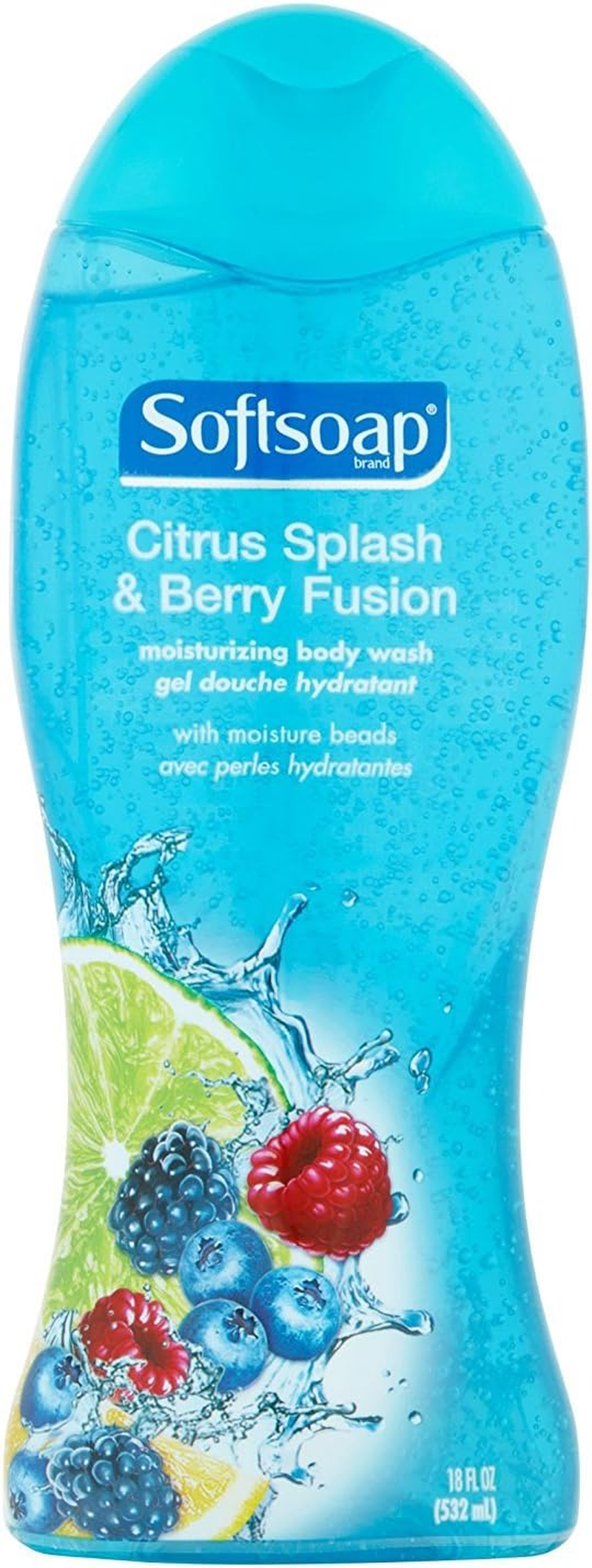 Softsoap Moisturizing Body Wash - Citrus Splash & Berry Fusion - Net Wt. 18 FL OZ (532 Ml) per Bottle - Pack of 3 Bottles image number 1