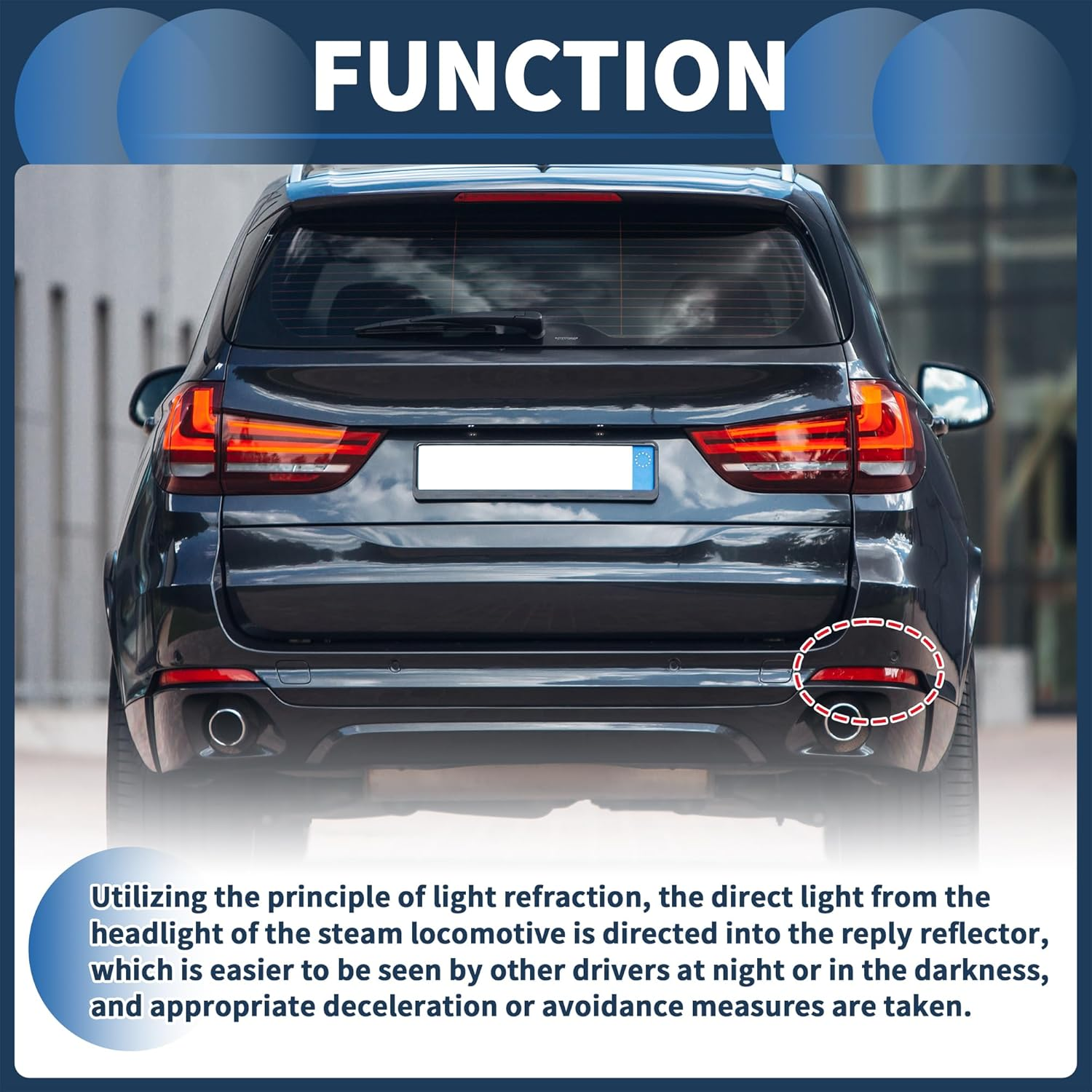 X AUTOHAUX Bumper Reflector Rear Right 8.66"X1.06" Bumper Reflector Side Marker No.63142990864 for BMW X1 E84 2009-2015 Plastic Red Durable image number 5