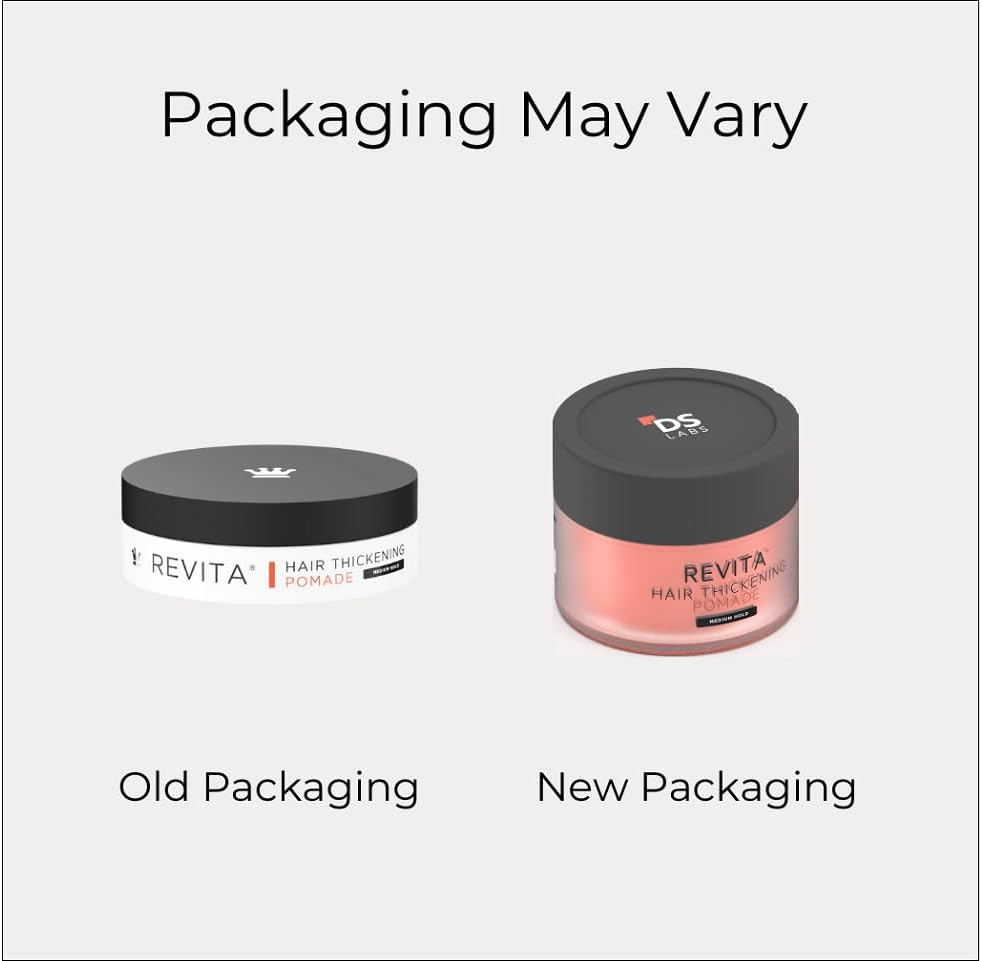 DS Labs Revita Matte Pomade - Medium Hold Styling Cream for Thicker Looking Hair, with Biotin, Caffeine & Beeswax, Water Based, Matte Finish, No Flakes, 3.3 Fl Oz