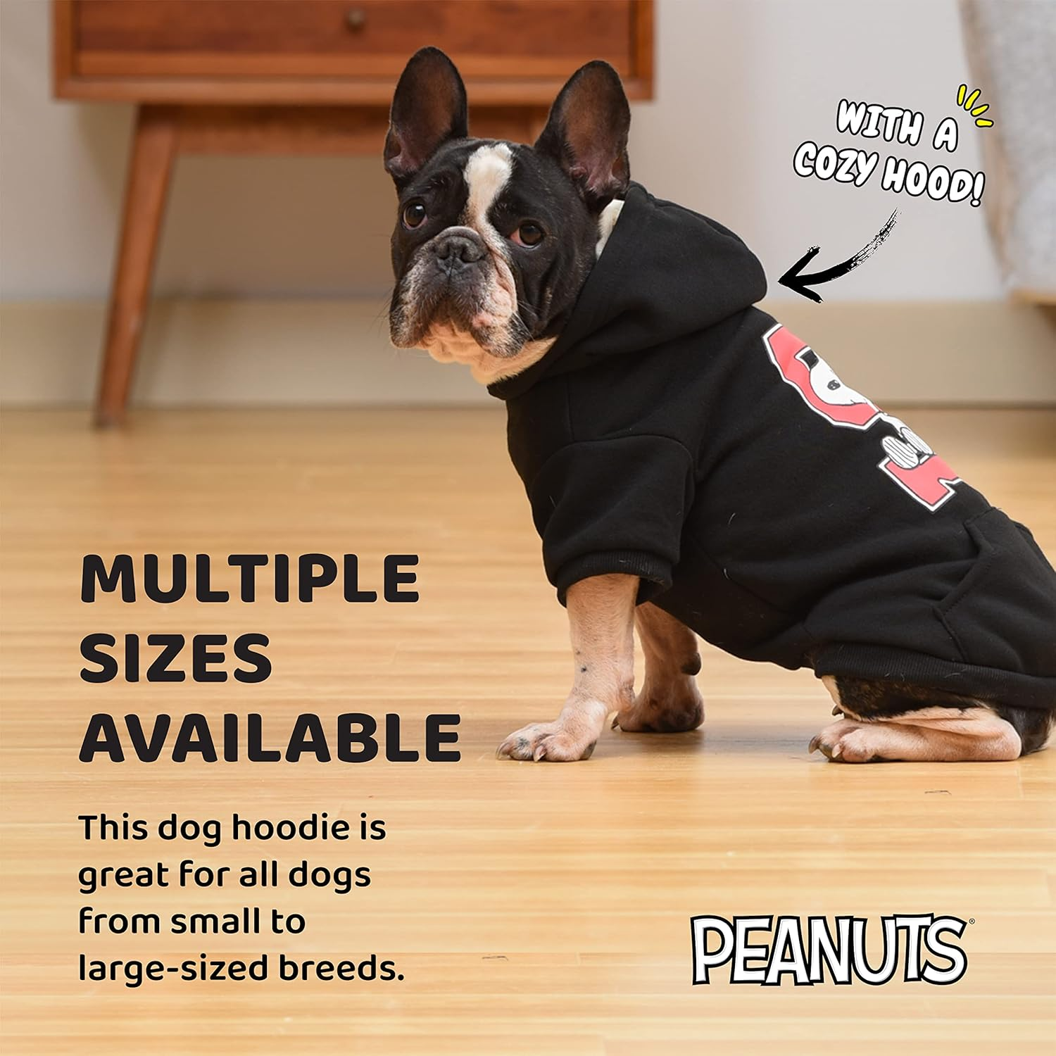 Peanuts for Pets Snoopy Collegiate Hoodie Sweater, XL | Soft and Comfortable Apparel Clothing Shirt | Xlarge Sweater for Very Large Dogs image number 1