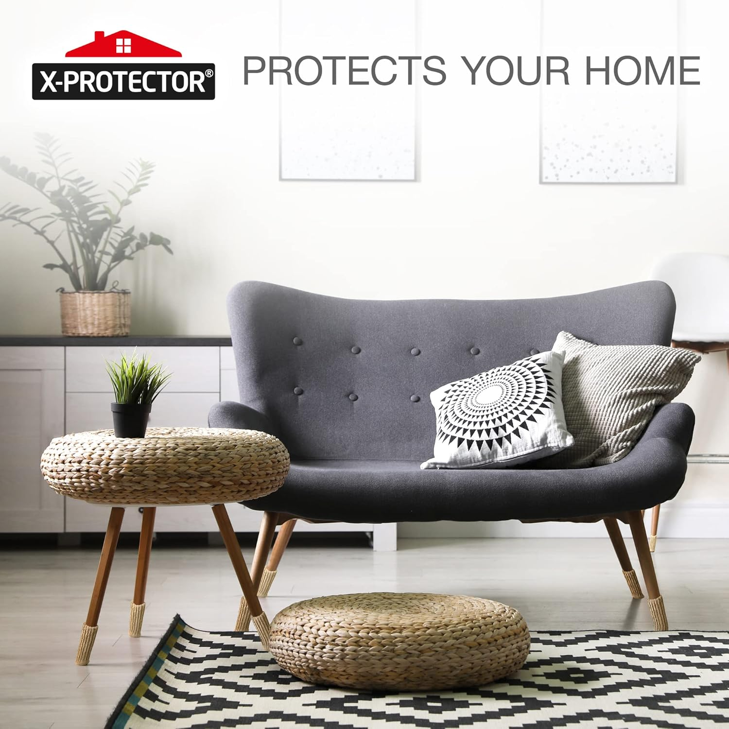 Chair Leg Socks X-PROTECTOR &ndash; 16 PCS Furniture Socks &ndash; Chair Covers for Legs 25-50 Mm - Chair Leg Floor Protectors &ndash; Beige Hardwood Floor Protectors &ndash; Knitted Chair Feet Socks &ndash; Shape Doesn'T Matter! image number 4