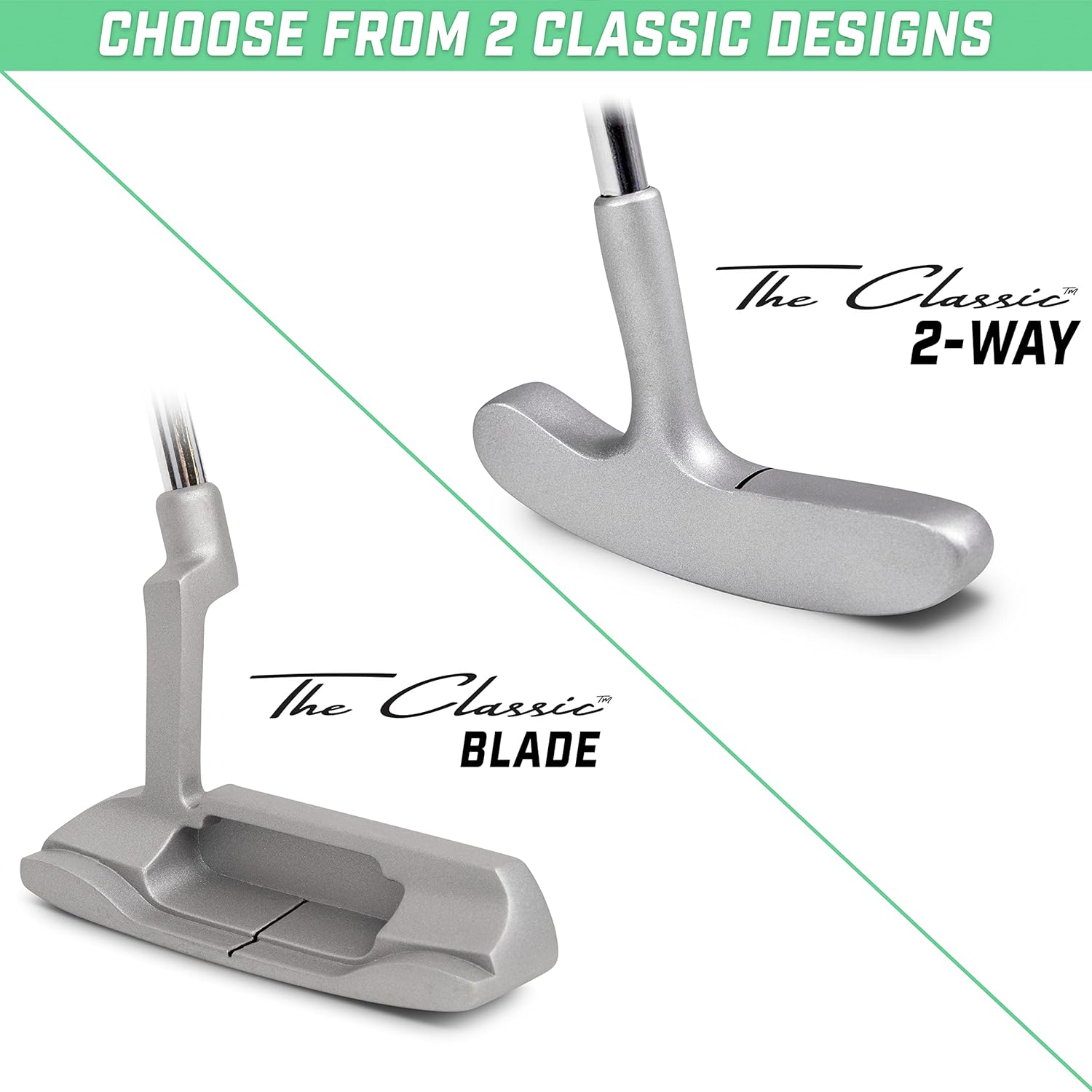 Gosports Classic Golf Putter, Choose between 2 Way or Blade Putter - 35" Length with Premium Grip image number 1
