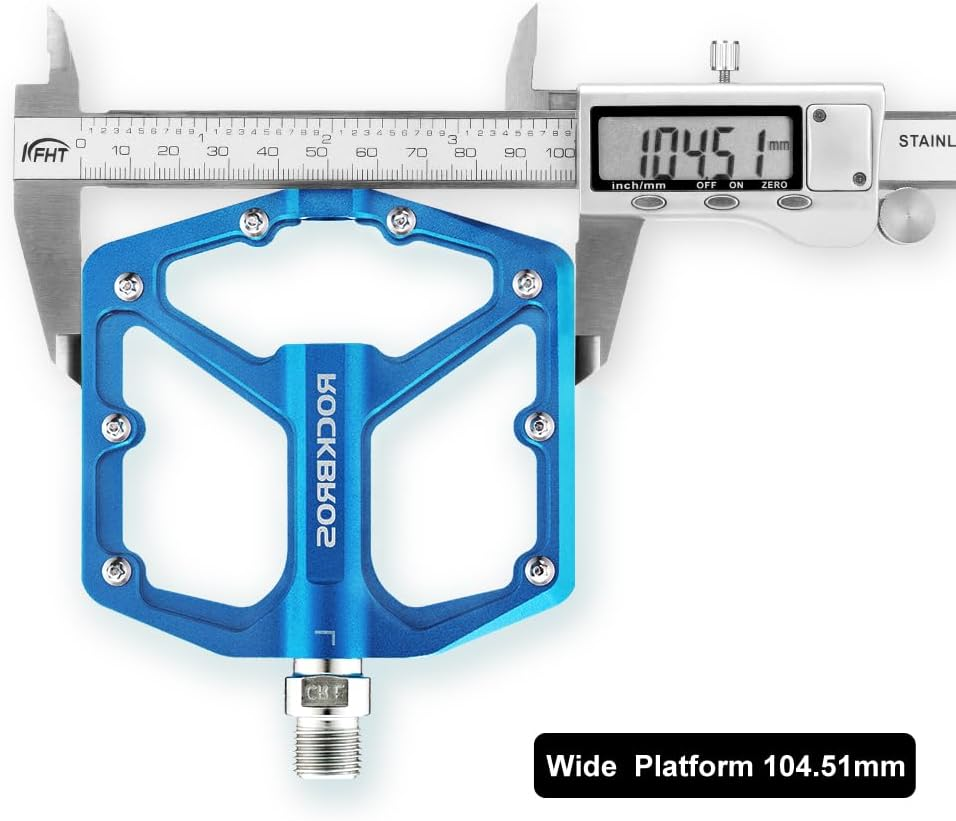 ROCKBROS Mountain Bike Pedals MTB Pedals 9/16-Inch Sealed Bearing Lightweight Aluminum Alloy Bicycle Platform Flat Pedals for Road Mountain BMX MTB Bike - Red image number 6