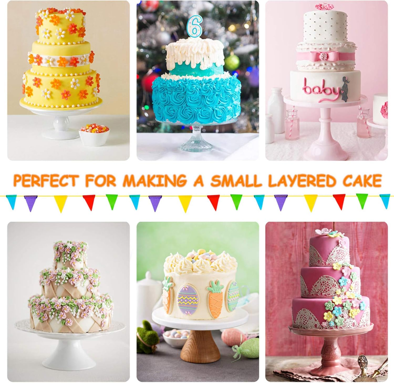 Cake Pan Set of 3 (4 Inch/6 Inch/8 Inch), E-Far Stainless Steel Small round Layer Cake Baking Pans, Perfect for Tier Smash Cake, Non-Toxic & Healthy, Mirror Finish & Dishwasher Safe image number 3