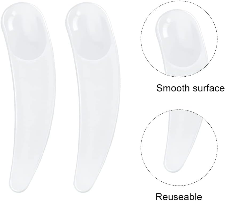 Manqianxun Curved Boomerang Disposable Plastic Cosmetic Spatula for Mixing and Sampling Makeup, Skincare, Creams, Lotions, and Masks (White, 1 Pack) image number 1
