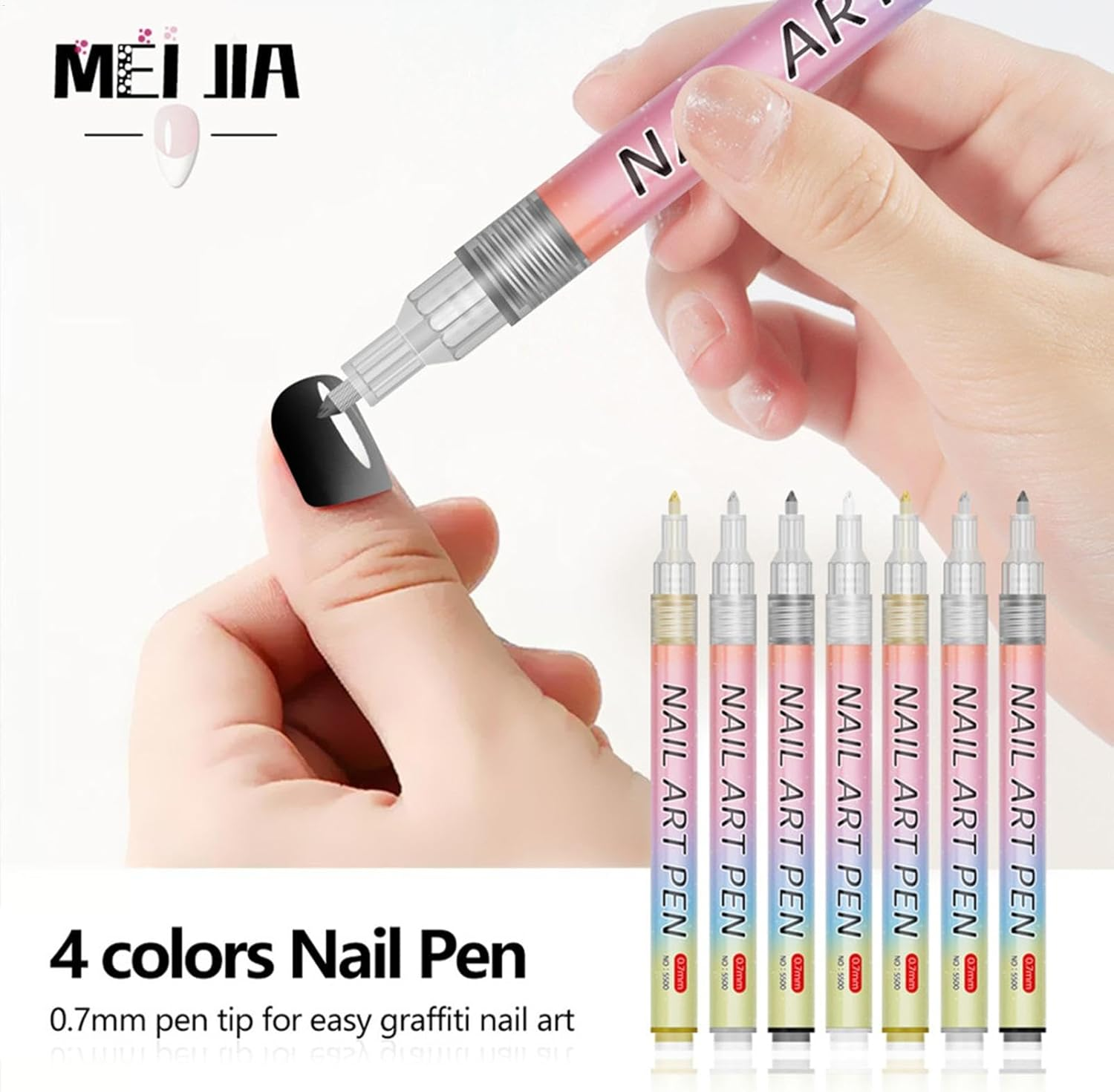 Nail Polish Pens - 12 Colors Pens Acrylic Paint Nail Markers - Fine Tips Drawing Tools, Waterproof Quick Drying Graffiti Tool for Home & Salon Manicure Design image number 6