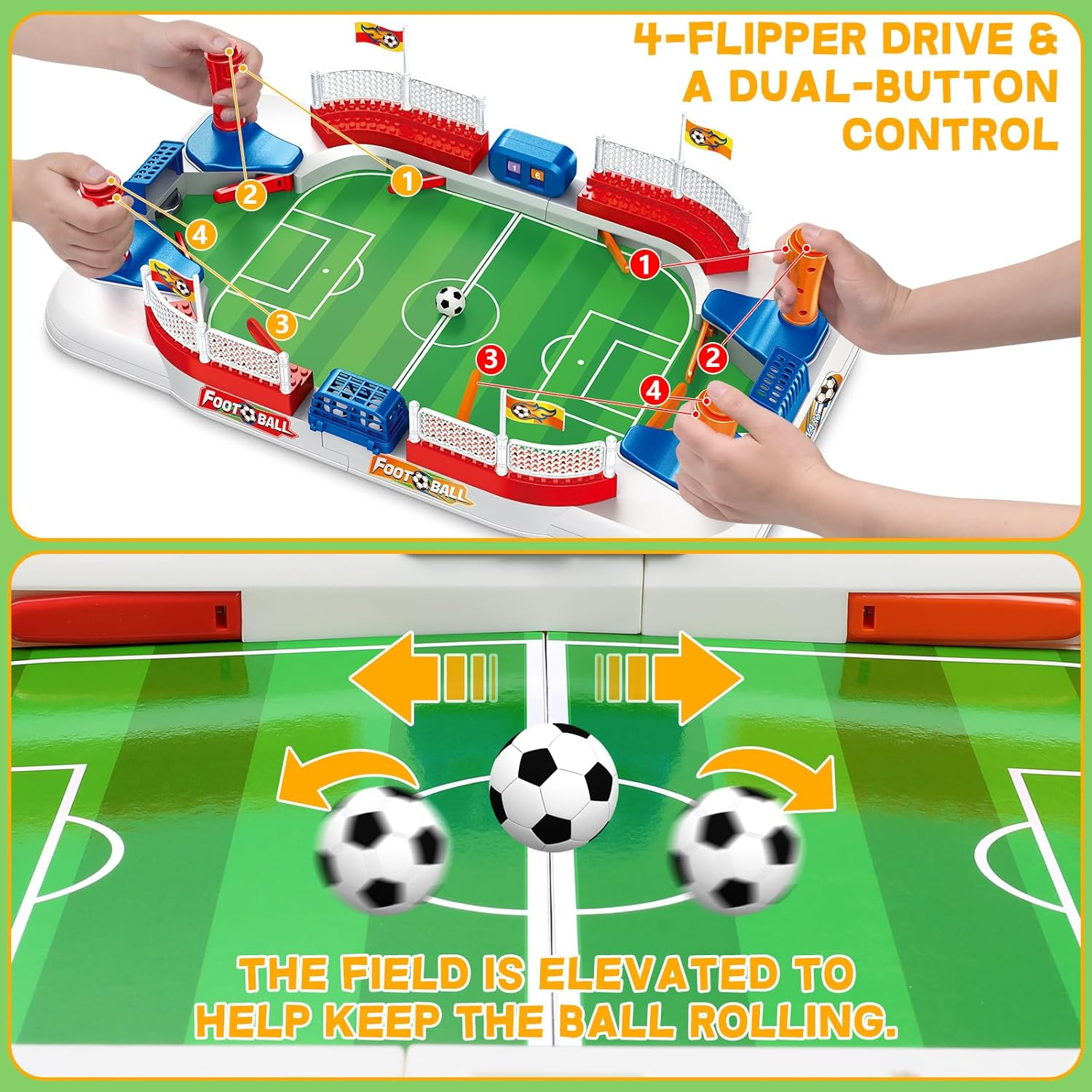 Mini Foosball Table Game for Kids Soccer Game Set Gifts Boys Toy Football Games Board for Indoor Sports Game Room Pinball Interactive Birthday Gift Toys for 3 4 5 6 7 8-12 Year Old Family Gatherings image number 5