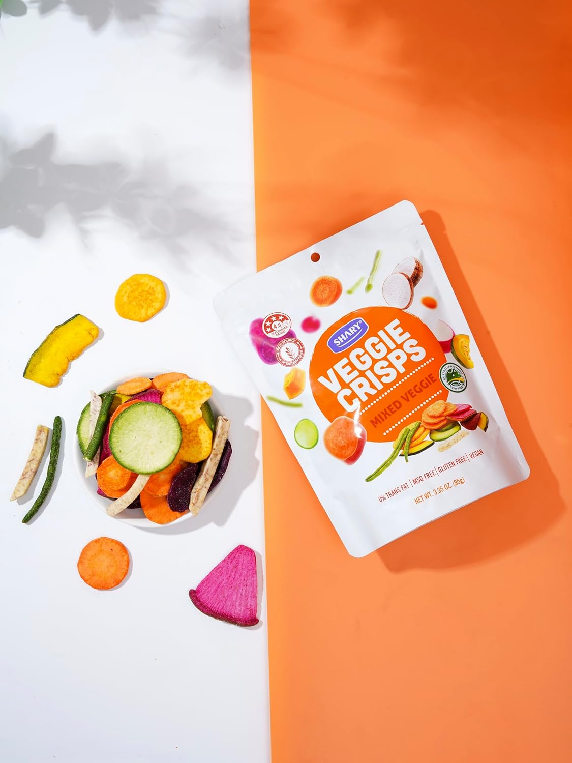 Shary Mixed Veggie Crisps, 95G - Healthy Snack, 100% Natural, Gluten-Free, Vegan, Crunchy Veggie Mix image number 1