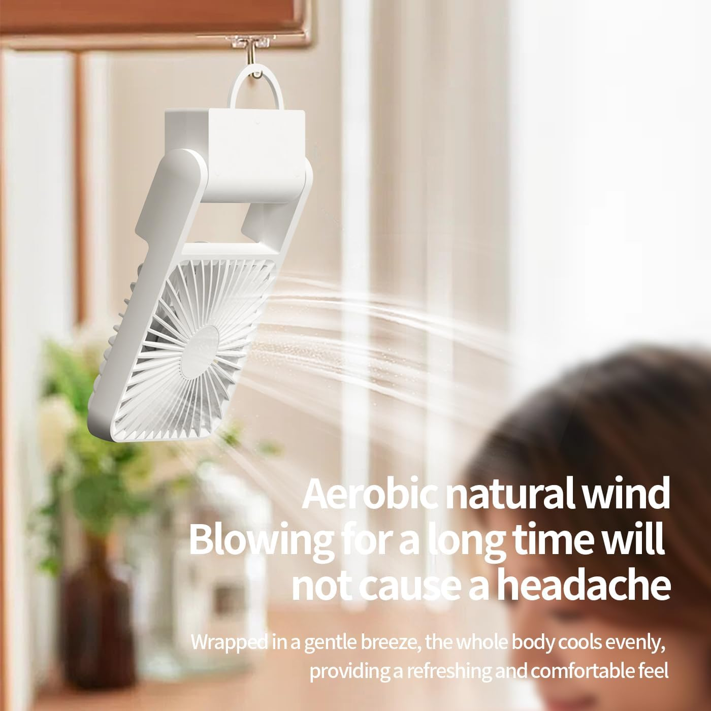 Voltify 3-Speed Mini Desk Fan &ndash; Portable USB-C Rechargeable Fan, 6-Blade Design, Adjustable Tilt for Home or Office Use image number 4