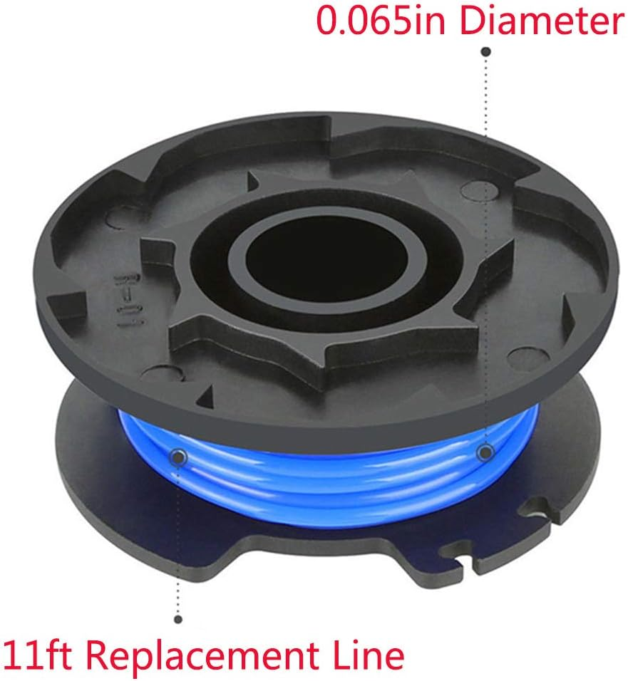 AC14RL3A 0.065" Autofeed String Trimmer Replacement Spool Line Compatible with Ryobi One+ AC14RL3A 18V, 24V,40V Cordless Trimmers,10 Pack (8 Replacement Spool, 2 Trimmer Cap),By LIYYOO image number 1