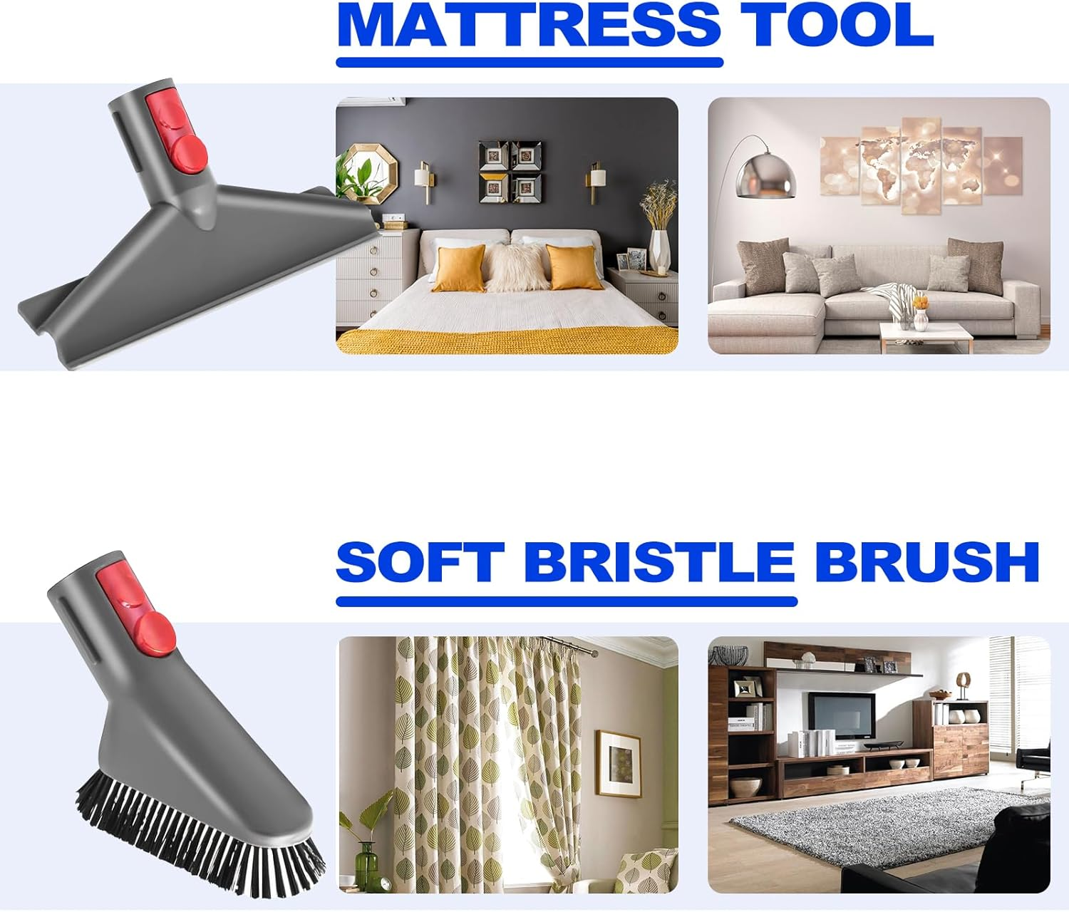 6 Pieces Vacuum Cleaner Accessories Compatible with Dyson V7 V8 V10 V11 V12 V15 Vacuum Attachment Kit Absolute Detect Cyclone Fluffy Mattress Outsize Cleaner Replacement Brush Tools image number 4