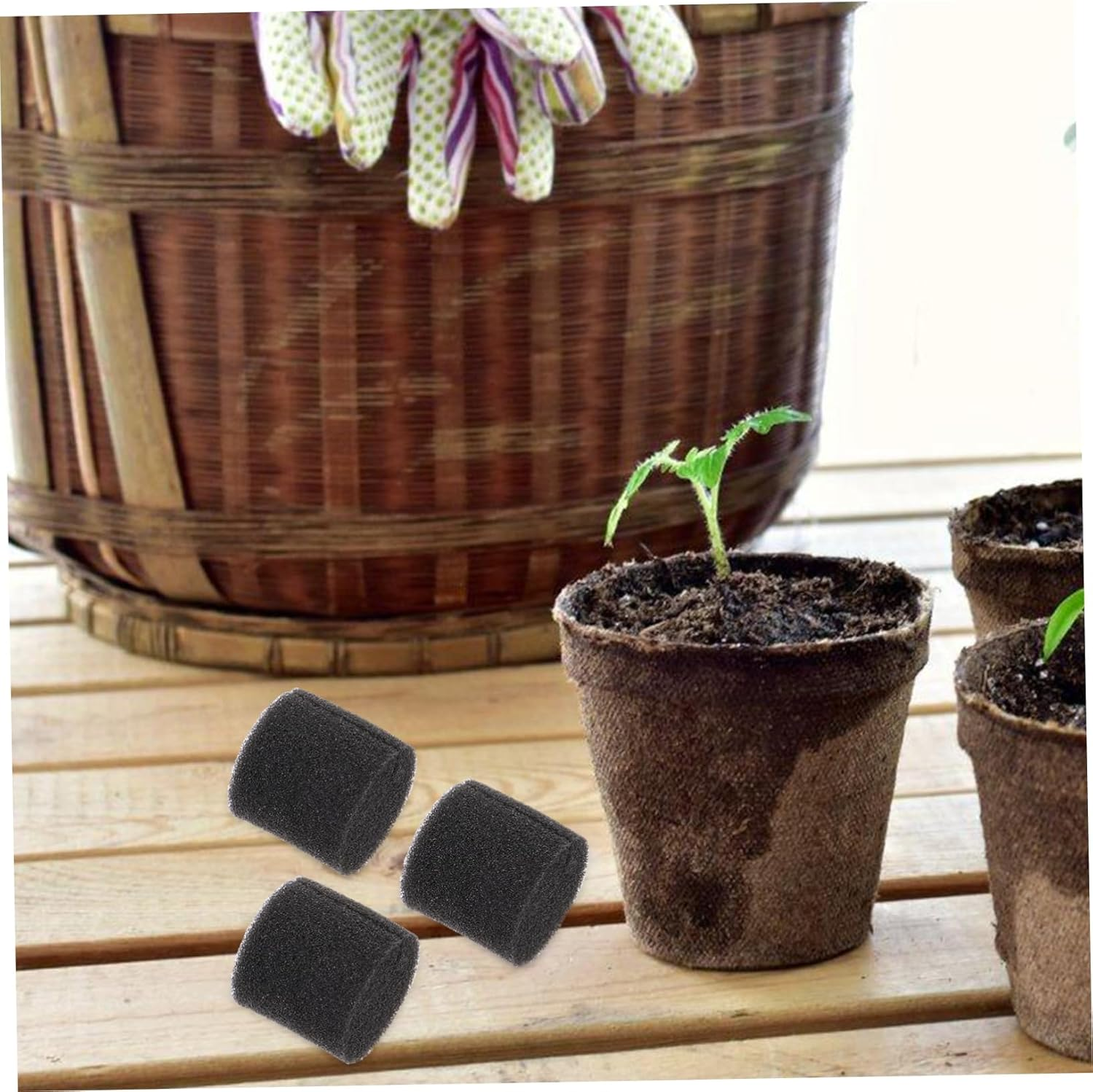100Pcs Hydroponic Vegetable Planting Sponges for Soilless Cultivation Black Seedling Blocks for Indoor Gardening and Balcony Use