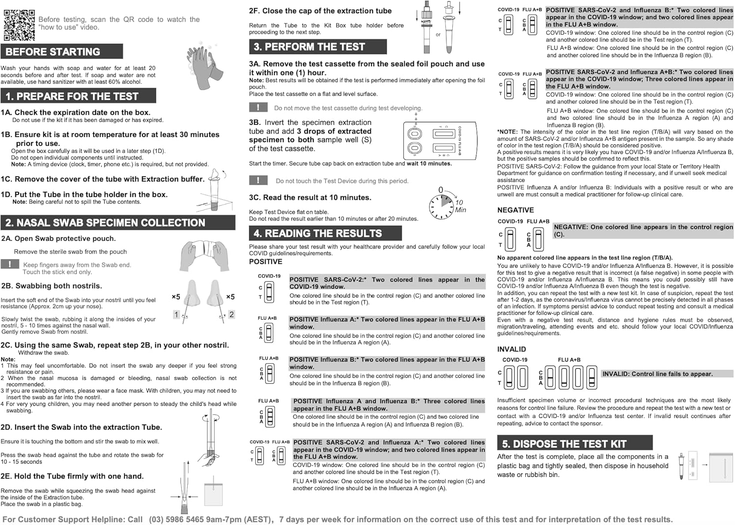 Juschek 3-In-1 Combo Test 5 PACK, Influenza Flu A+B and COVID-19 Rapid Antigen Test Kit - Nasal Swab image number 2