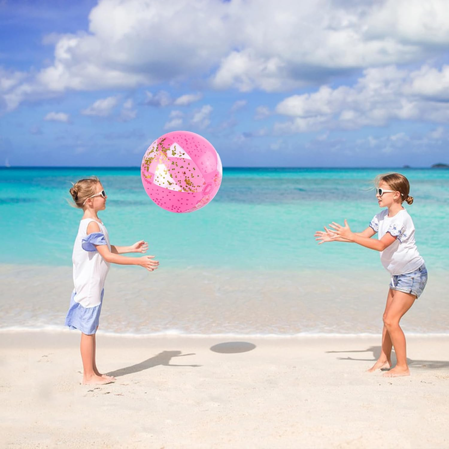 Large Inflatable Water Ball, 20 Inch Glitter Inflatable Ball, Children'S Water Balls, Inflatable Glitter Water Balls, for Summer Outdoor Activities, Water Games, Swimming Pool, Beach Party (Gold Dust) image number 4