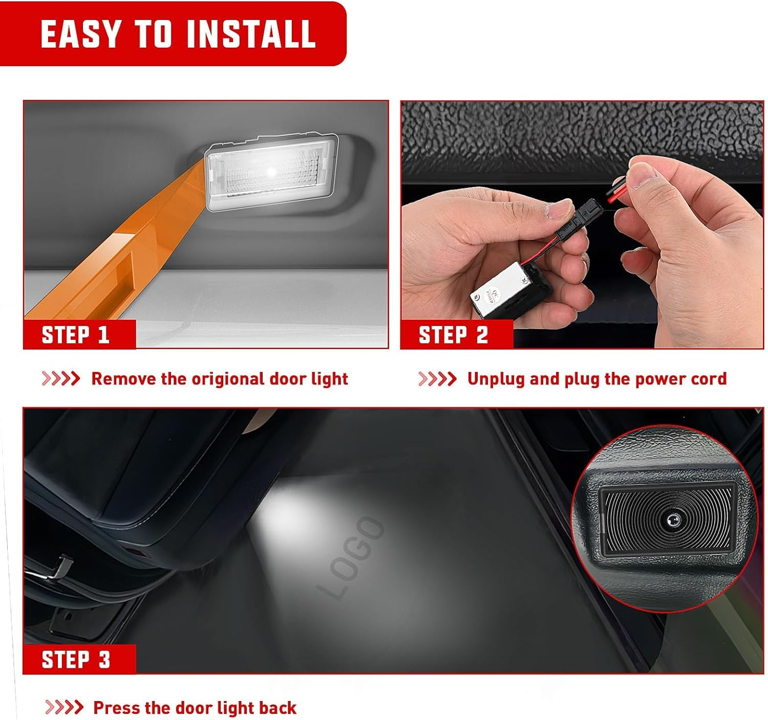 Upgraded Tesla Puddle Lights 2 Pcs for Tesla Model 3/Y/S/X Highland Accessories LED Logo Projector Car Door Lights image number 5