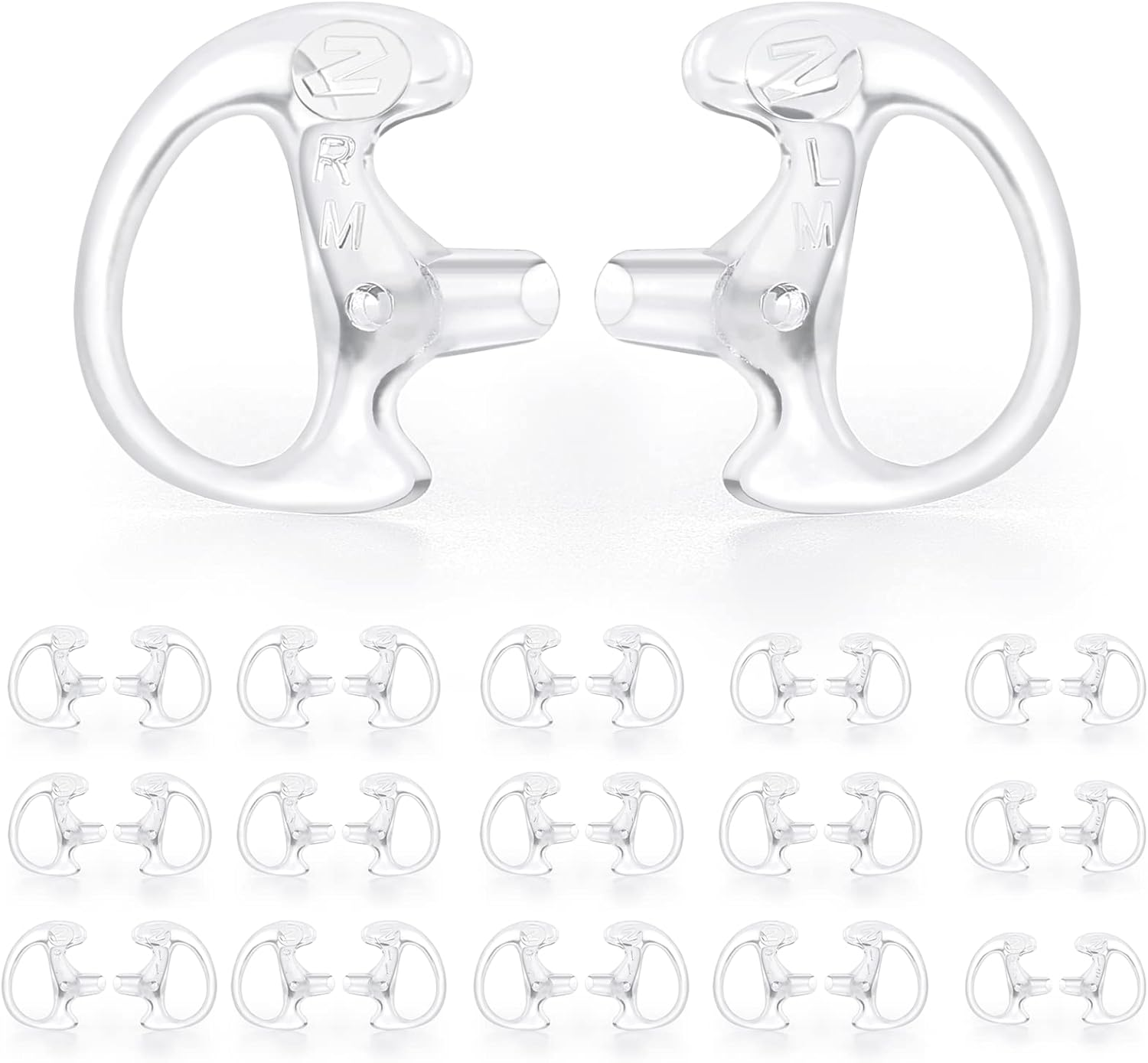 Zeadio 8 Pair Coil Tube Earbuds, Pro-Grade Two-Way Radio Earpiece Kit