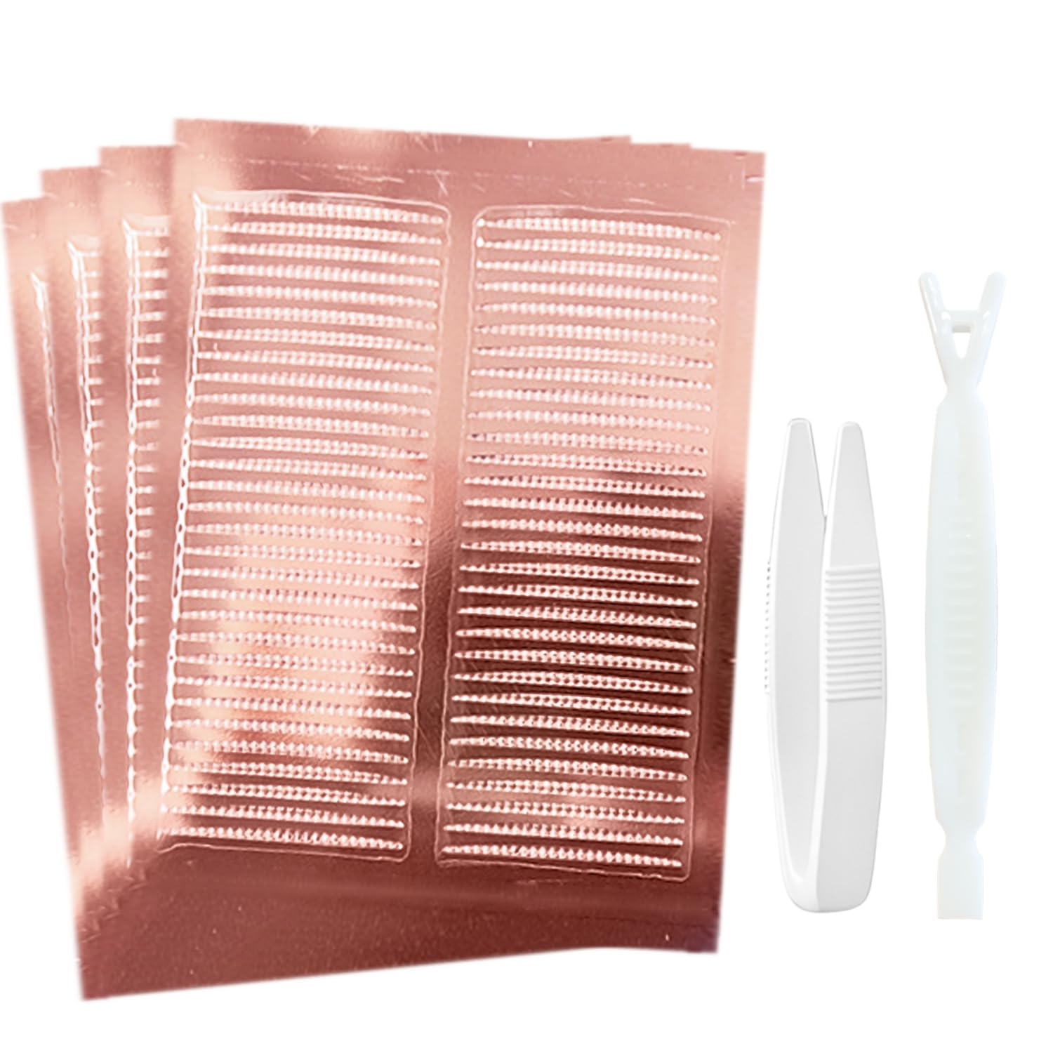 TORMEN 120 Pairs Double Eyelid Lift Strips Invisible Tape Stickers Waterproof Natural Lace Mesh with Forked Rods for Covered Droopy Thick Eyelids Suitablemost Eye Shapes (Elliptical Shape) image number 1