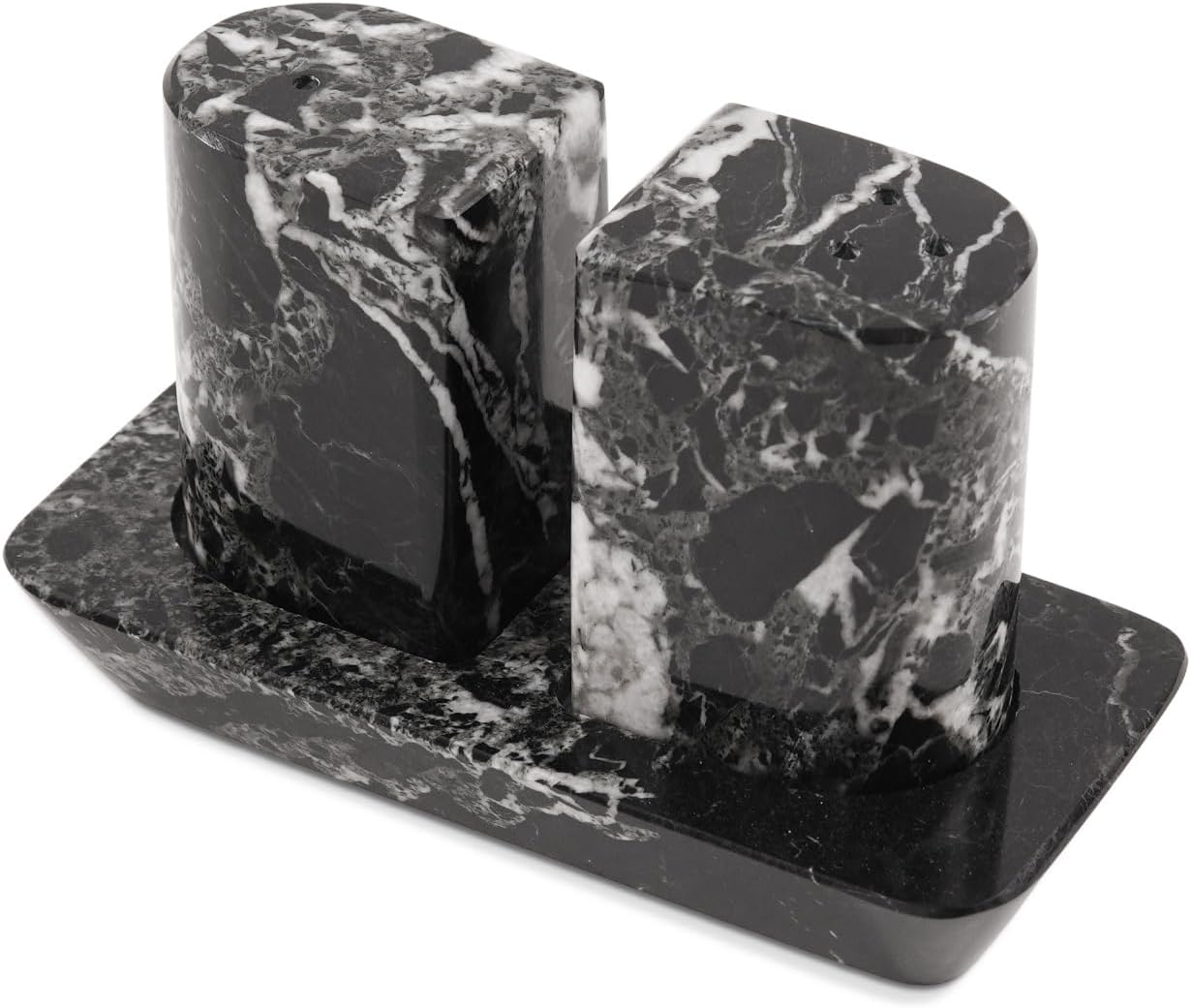 Radicaln Marble Salt & Pepper Shakers Set &ndash; 2.5" Green Modern Kitchen Essentials for Cooking and Dining, Stone Spice Holder & Saleros for Black Pepper, Pink Salt