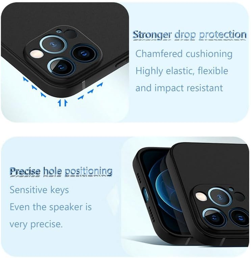 HGJTFANY Mobile Phone Case for Nubia Focus 5G (6.60 Inches) with Tempered Glass Film, Black Soft Silicone Shockproof Case Cover, Anti-Scratch TPU Protective Case for Nubia Focus 5G - XS40 image number 1