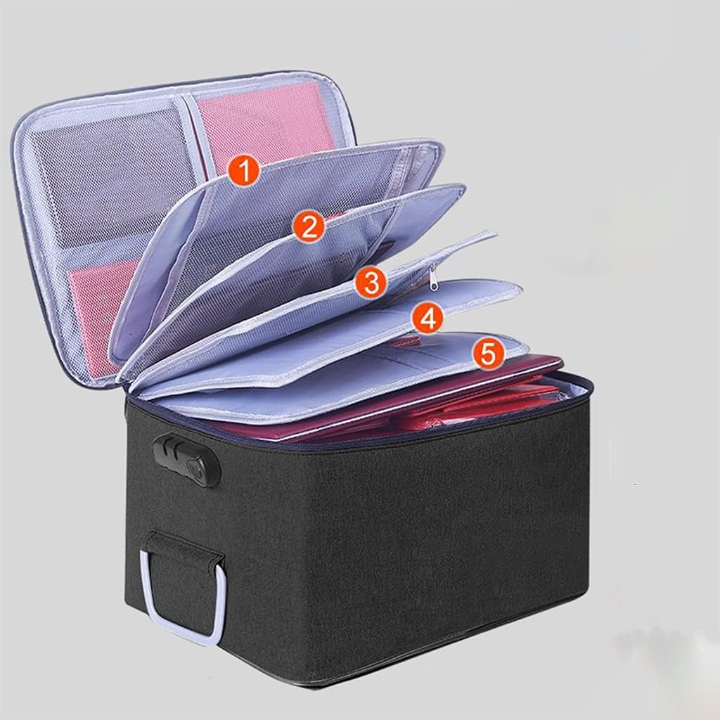 Document Package， Document Holder with Zipper, Important Organizer, Storage Bag Waterproof(Gray)