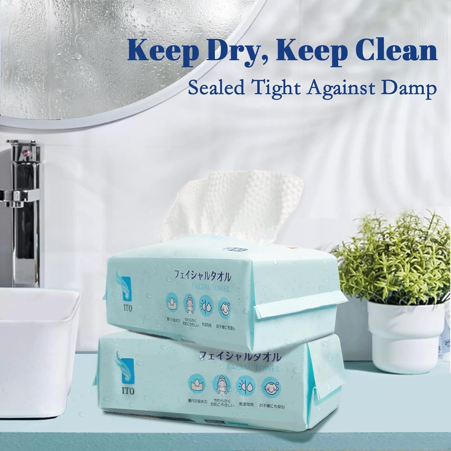 ITO Disposable Face Towel, Soft Facial Tissue for Sensitive Skin, Non-Woven Fabric Dry Wipes Facial Cleansing Make up Remover Wipes image number 6