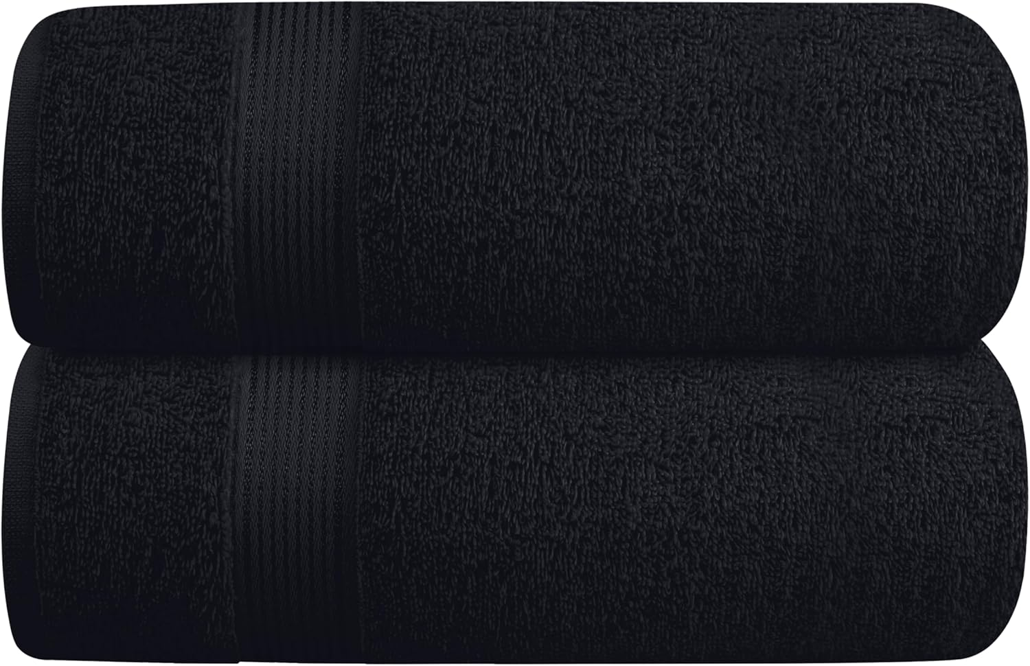 Elvana Home Cotton 2 Pack Oversized Bath Towel Set 28X55 Inches, Large, Ultra Absorbant Compact Quickdry & Lightweight Towel, Ideal for Gym Travel Camp Pool - Black