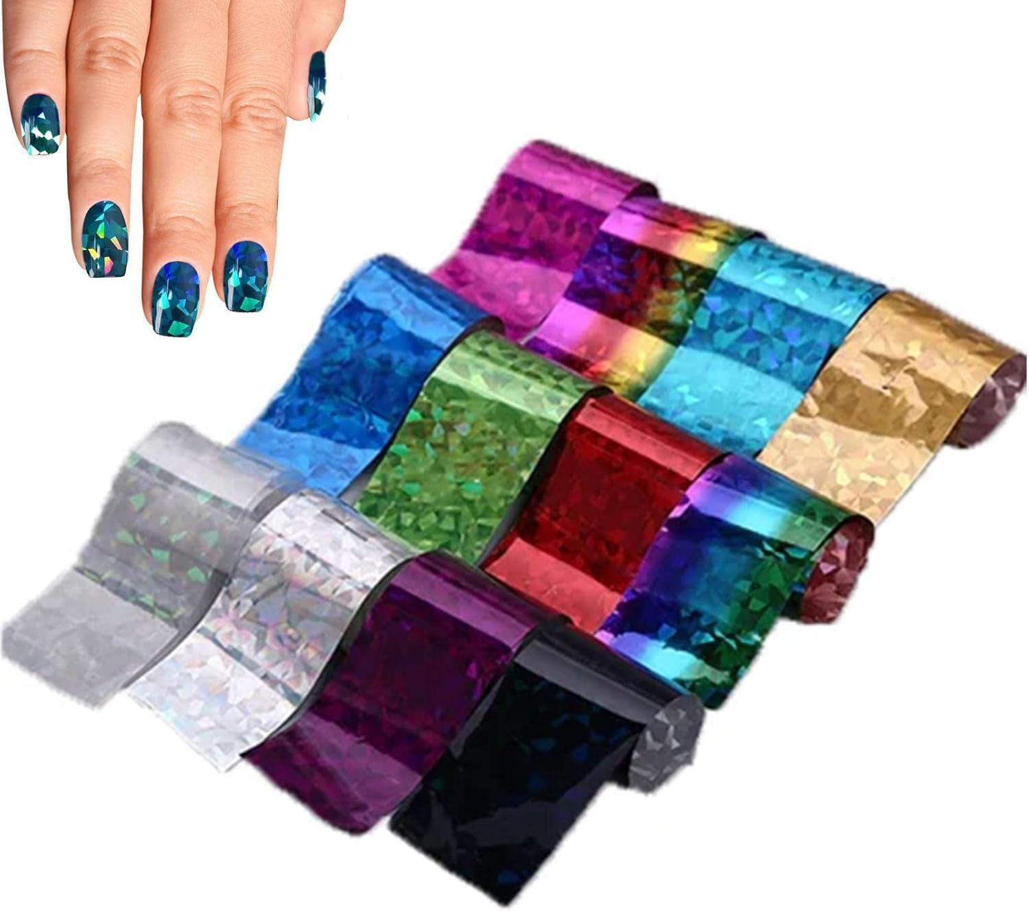 Nail Foil Sheets, Diamond Rhombus Stickers Set For, Adhesive Nail Decals Tool for DIY Nail Decoration Christmas Halloween Wynott image number 6