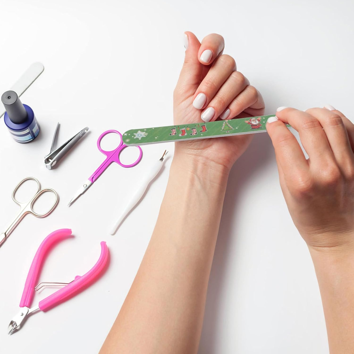 Angoily 36 Pcs Christmas Nail Files, Assorted Color Board, Manicure Pedicure Grit Tools for Diy Nail Art and Salon 7. 08 Inch image number 6