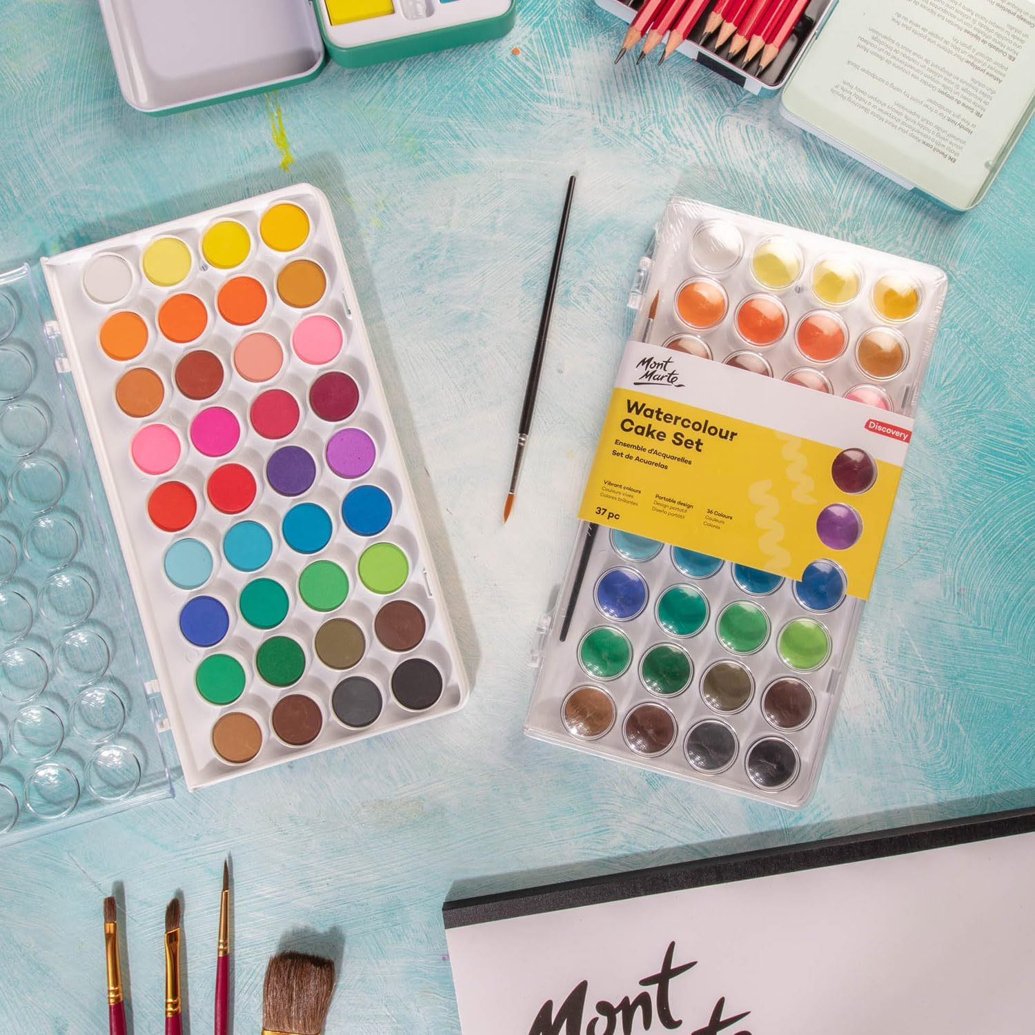 Mont Marte Watercolour Cake Paint 37-Pieces Set image number 4
