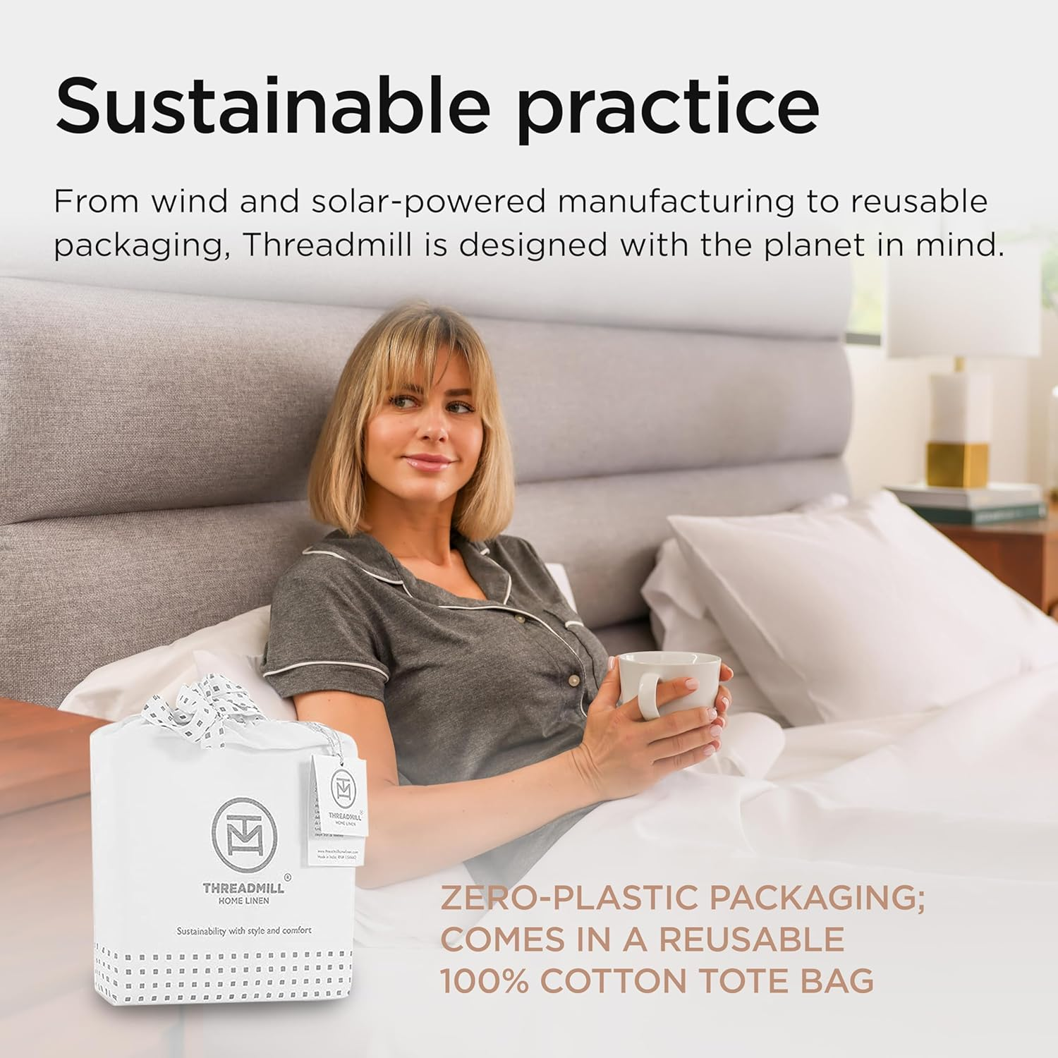 Threadmill 100% Supima Cotton Sheets King Size - 1200 Thread Count, 4Pc King Size Sheets Set, Smooth Sateen Weave King Sheets, Ultra Luxury Bed Sheets, 17" Deep Pocket King Sheet Set - White Sheets image number 3