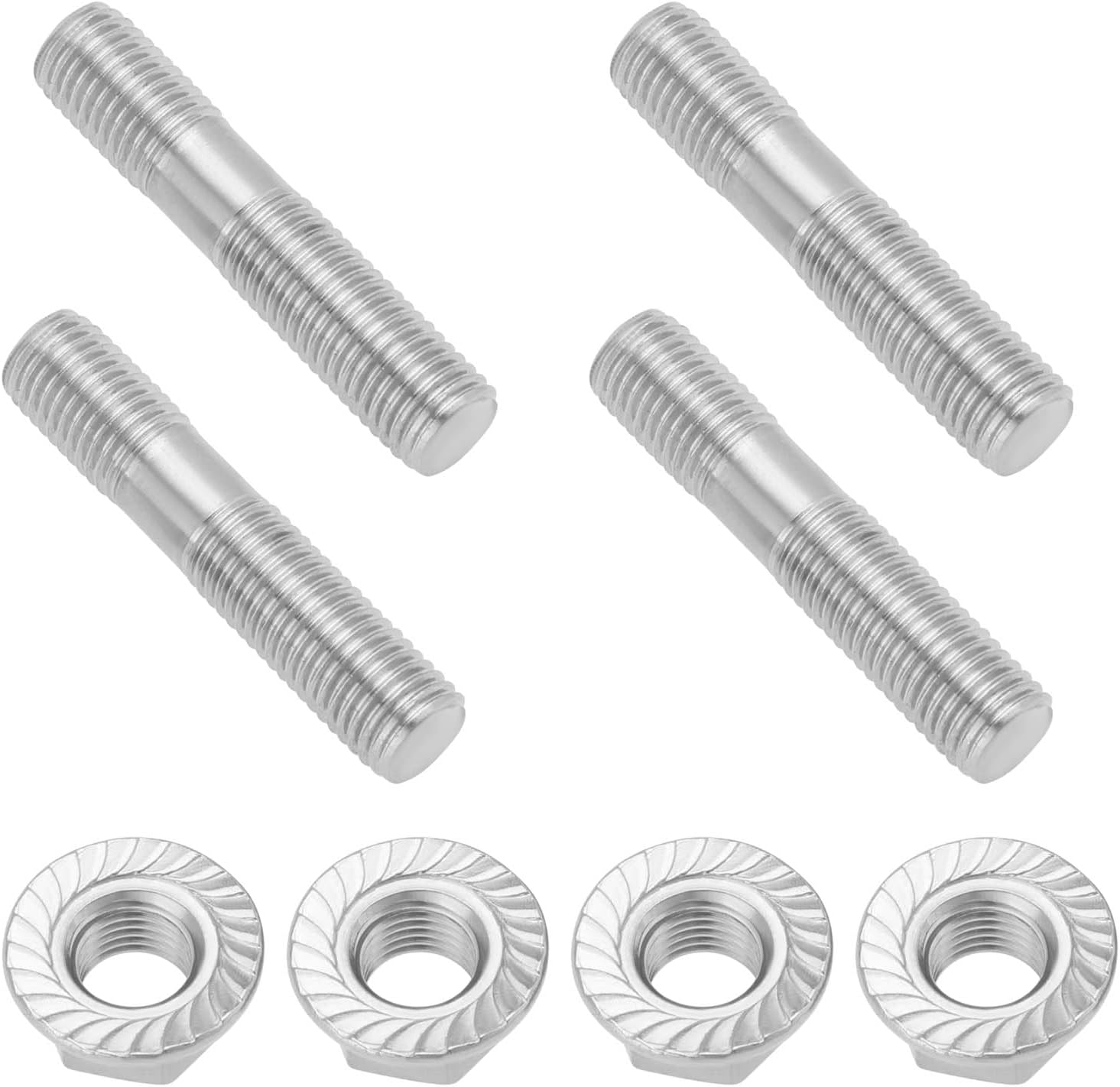 SG Store 4 Sets M10X1.25 Double Exhaust Manifold Flange Studs Double Ended Stud Nut Set Compatible with Toyota Compatible with Nissan Compatible with Honda image number 5