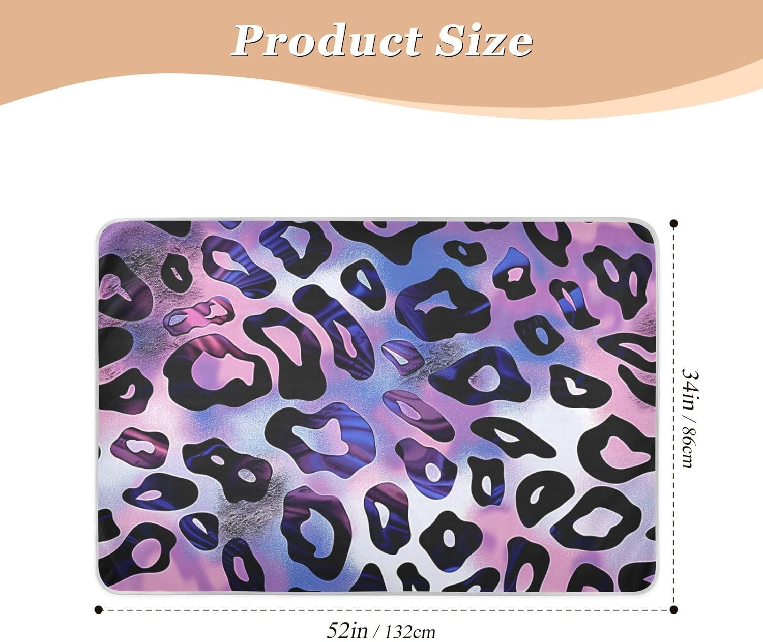 Leopard Print Extra Large Resuable Baby Bed Pad Highly Absorbent Potty Training Sheets Cover Changing Bed Liners for Toddler Kids, 52"L X 34"W image number 1